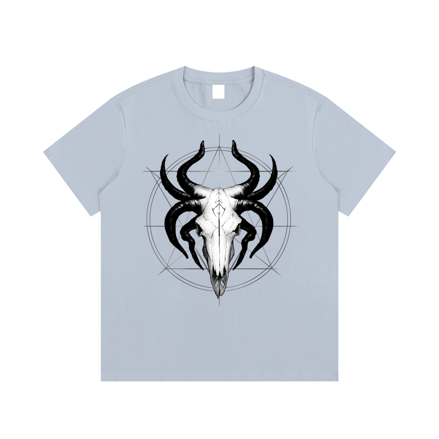 Occult Gothic Goat Skull Sigil T-Shirt Metalcore Streetwear