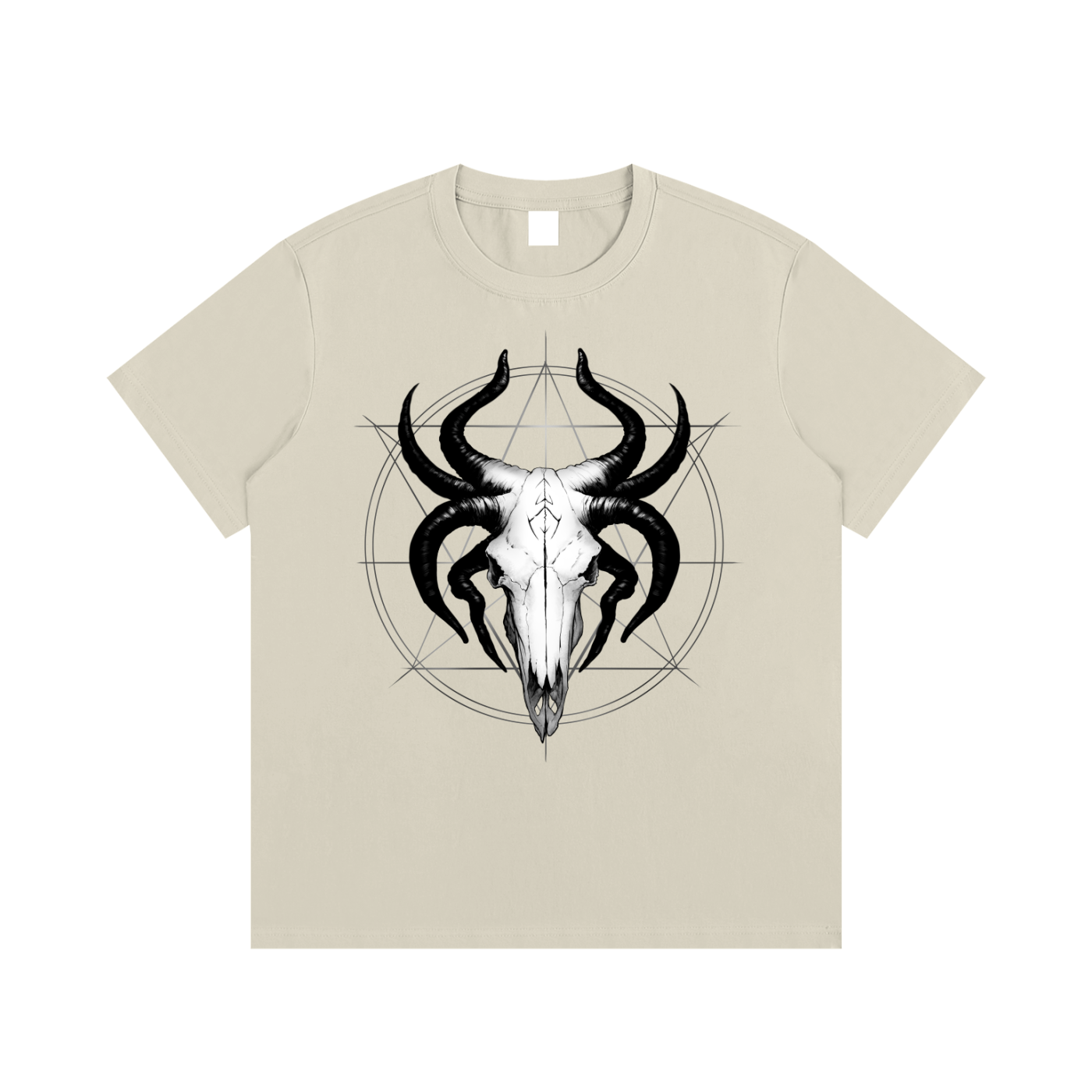 Occult Gothic Goat Skull Sigil T-Shirt Metalcore Streetwear