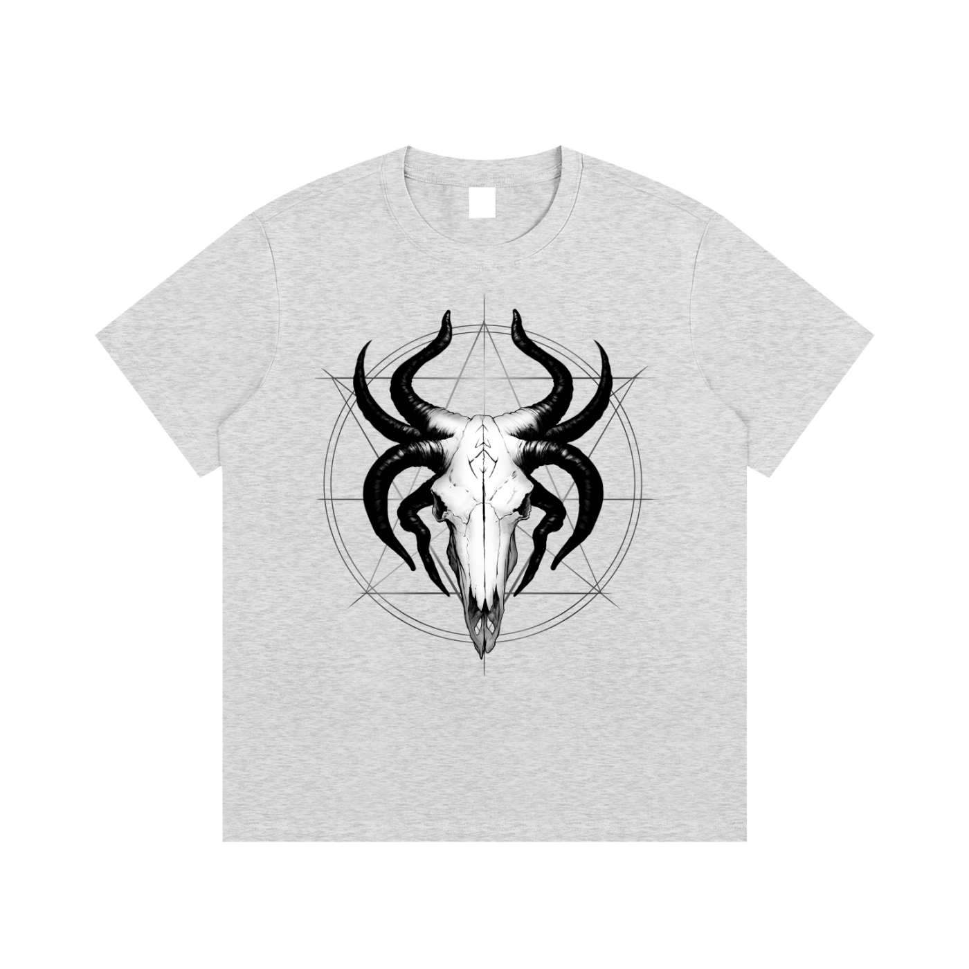 Occult Gothic Goat Skull Sigil T-Shirt Metalcore Streetwear