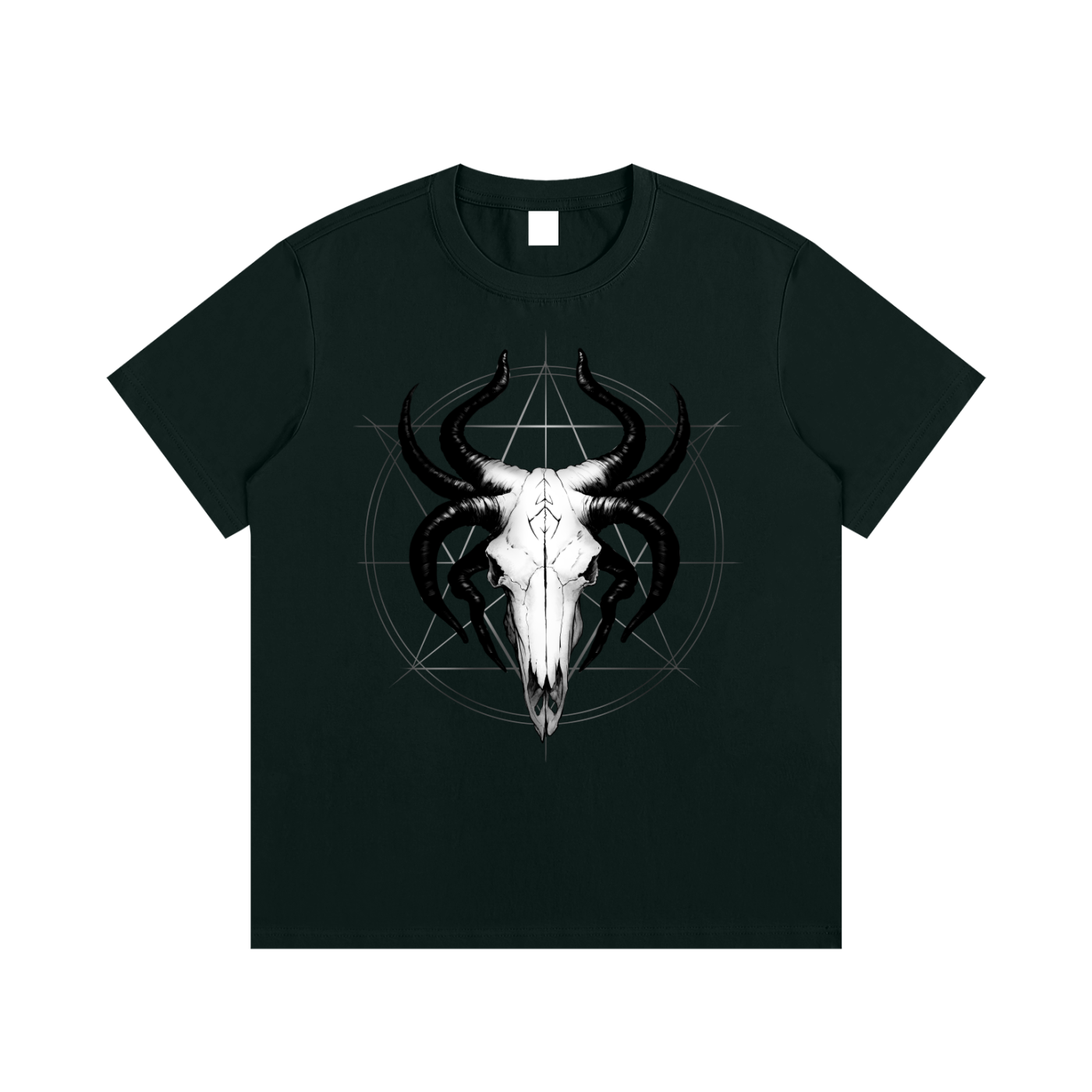 Occult Gothic Goat Skull Sigil T-Shirt Metalcore Streetwear