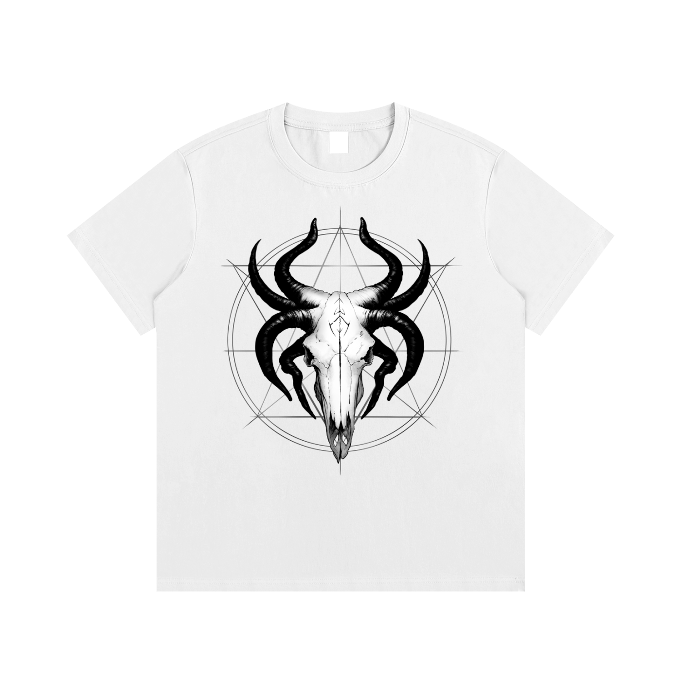 Occult Gothic Goat Skull Sigil T-Shirt Metalcore Streetwear
