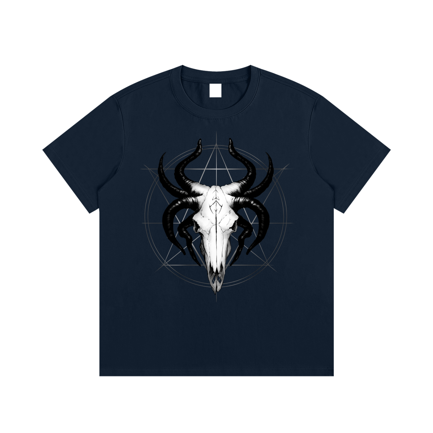 Occult Gothic Goat Skull Sigil T-Shirt Metalcore Streetwear