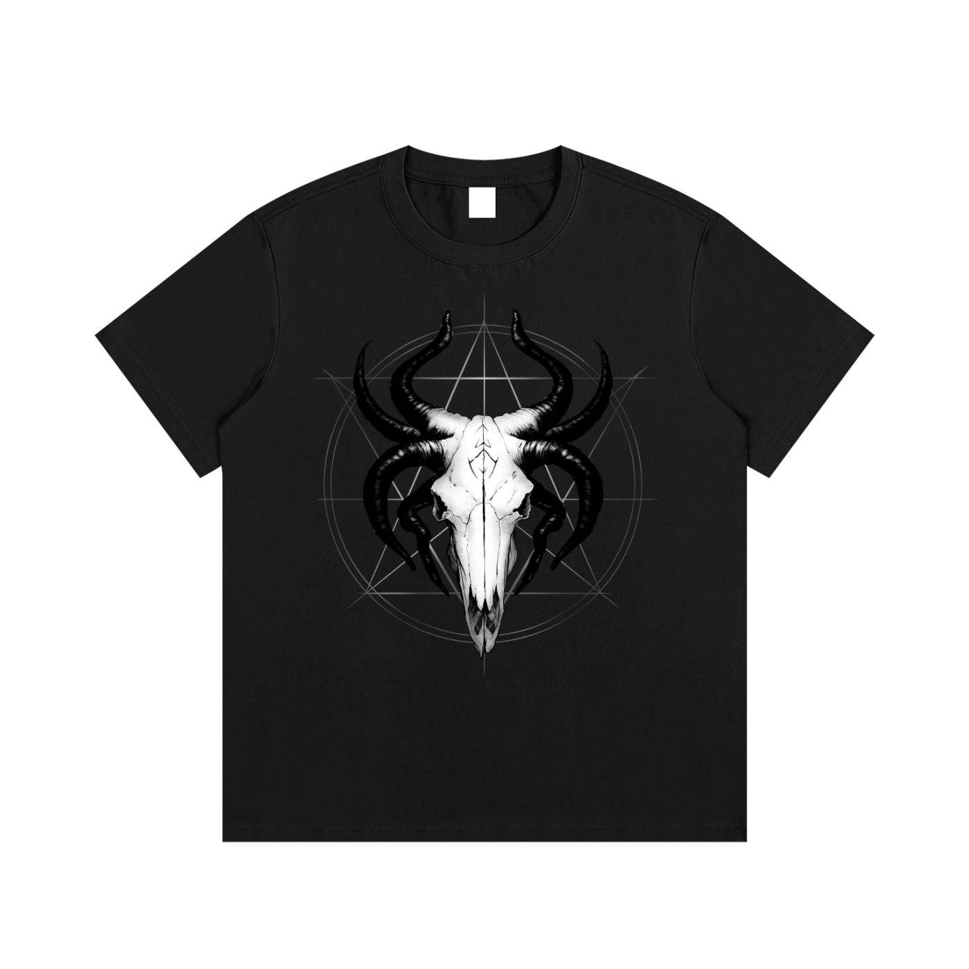 Occult Gothic Goat Skull Sigil T-Shirt Metalcore Streetwear