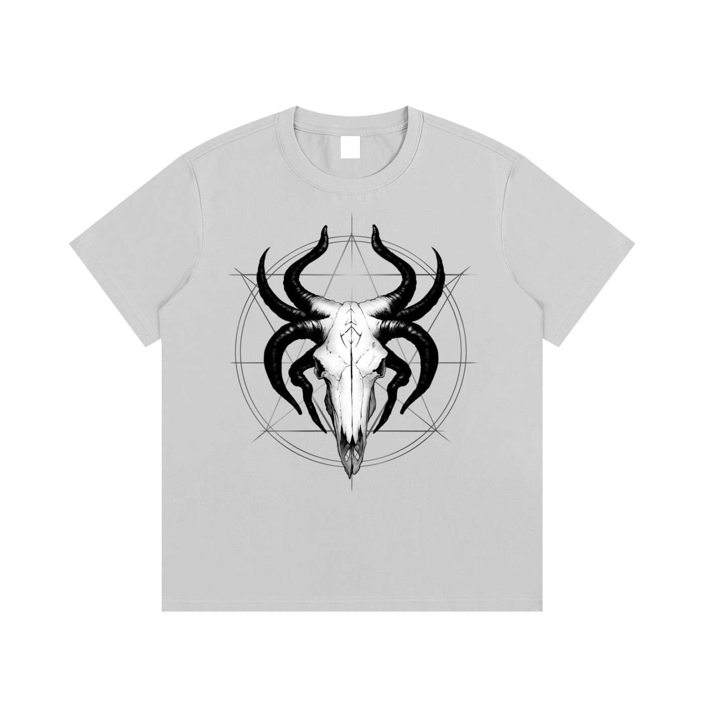 Occult Gothic Goat Skull Sigil T-Shirt Metalcore Streetwear