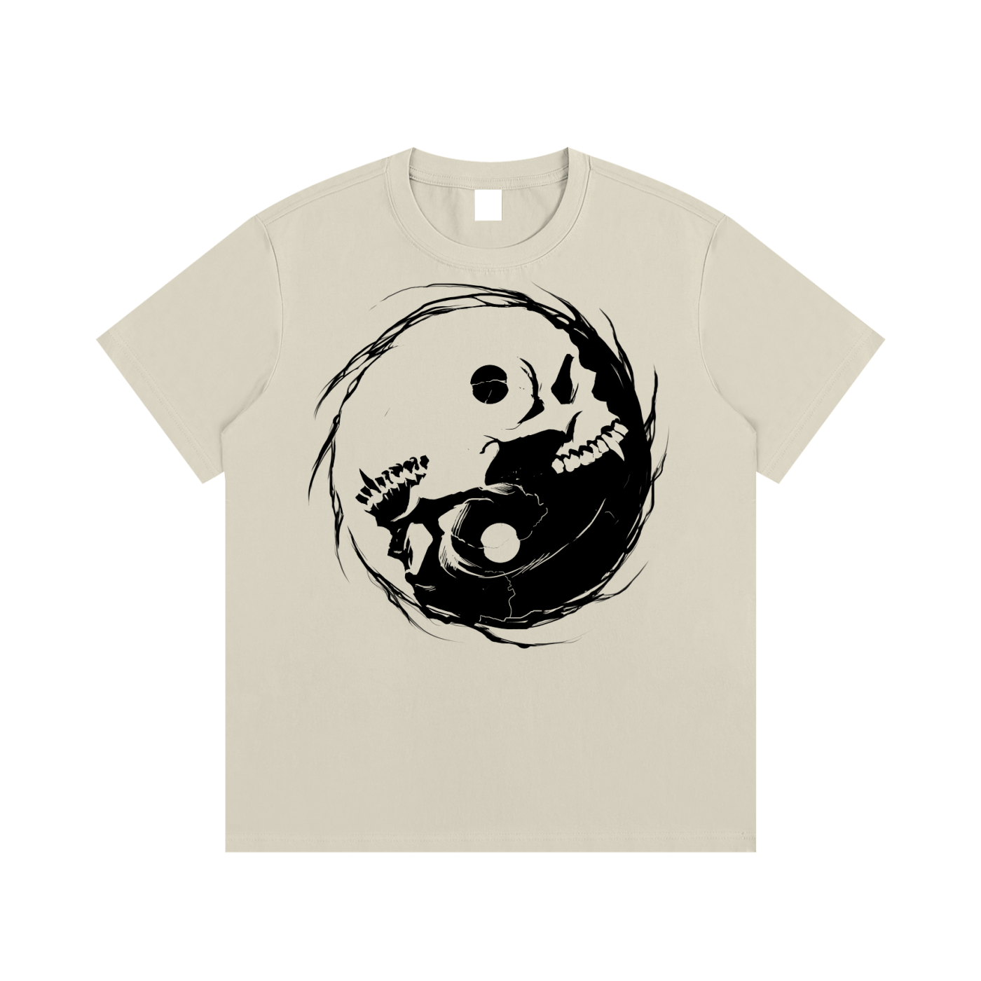 Occult Gothic Vampire Skull Yin Yang Sigil | Essential Cotton T-Shirt Light