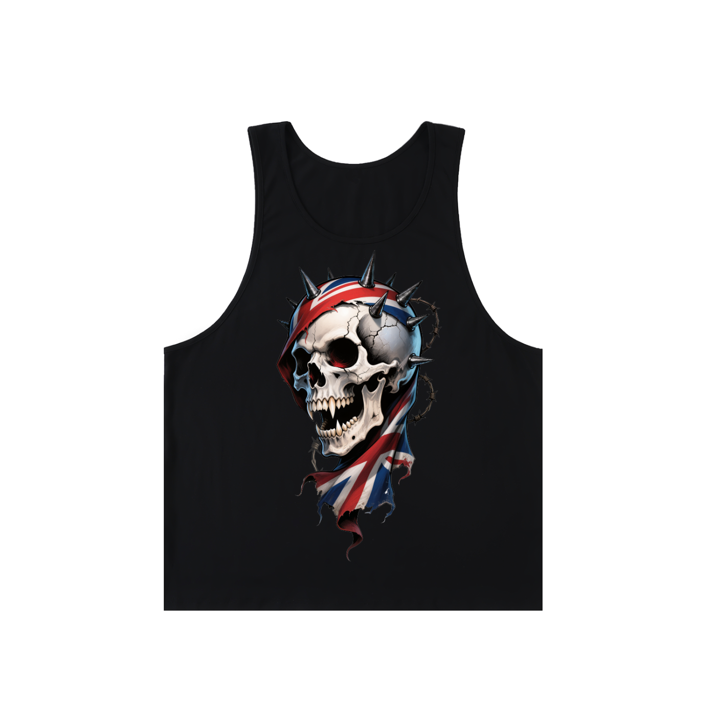 Skull,Tank Top,British Flag