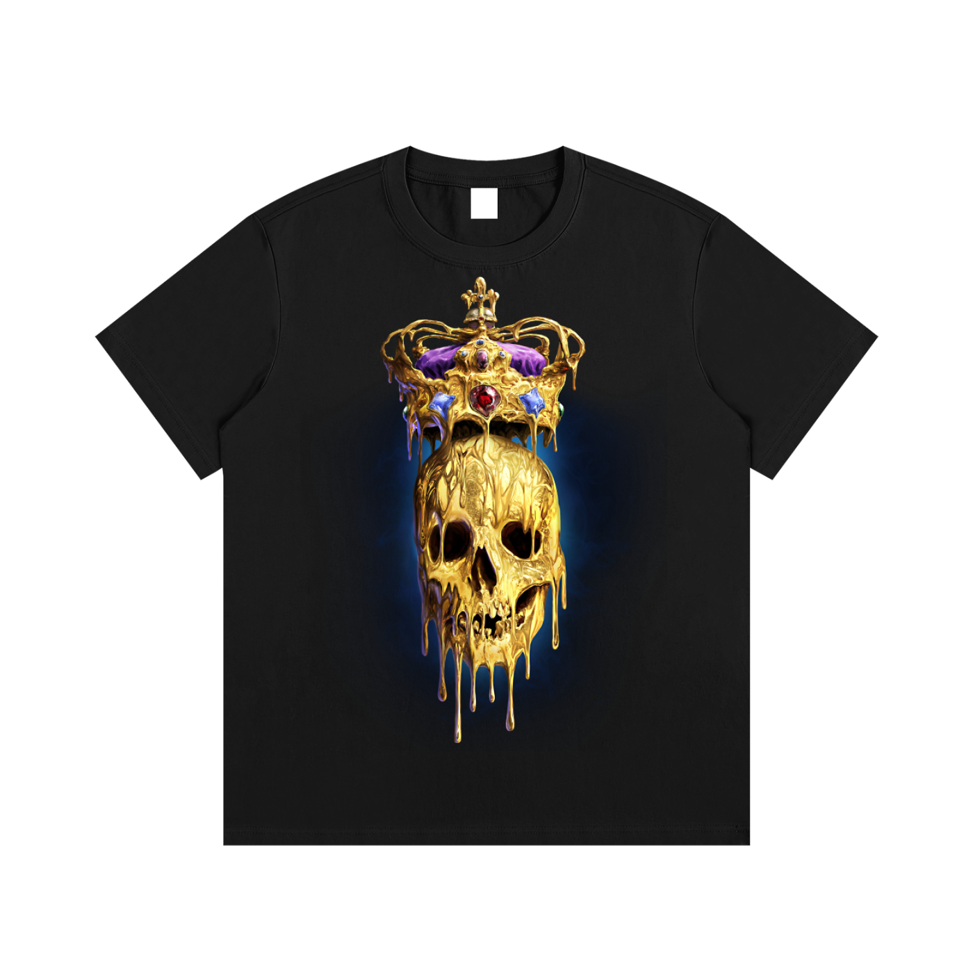 Royal Melting Golden Gothic Skull & Crown T-Shirt