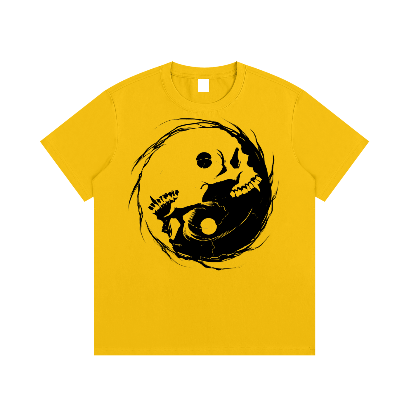 Occult Gothic Vampire Skull Yin Yang Sigil | Essential Cotton T-Shirt Light