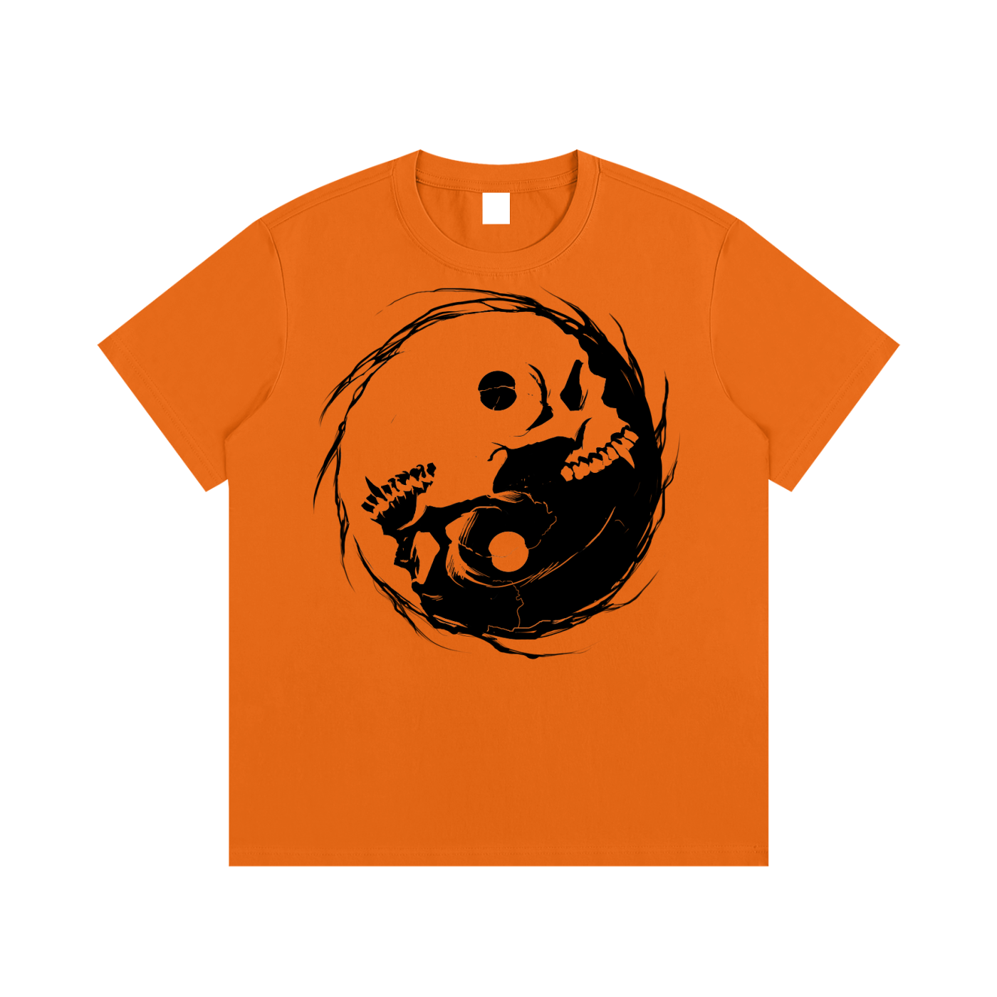 Occult Gothic Vampire Skull Yin Yang Sigil | Essential Cotton T-Shirt Light