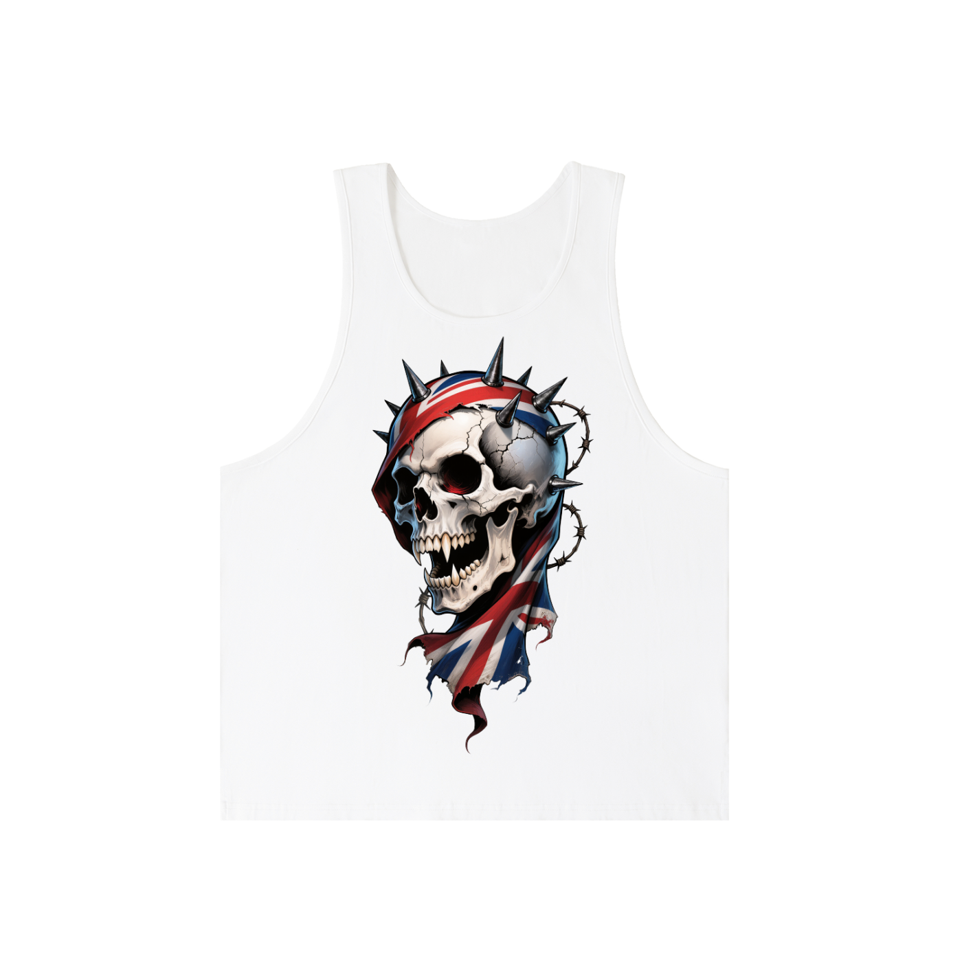 Skull,Tank Top,British Flag