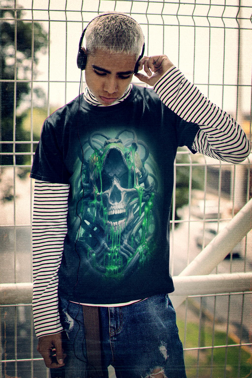 Oozing Toxic Bio-Skull T-Shirt – Gothic Dark Fantasy Horror Art by DarkAtomic