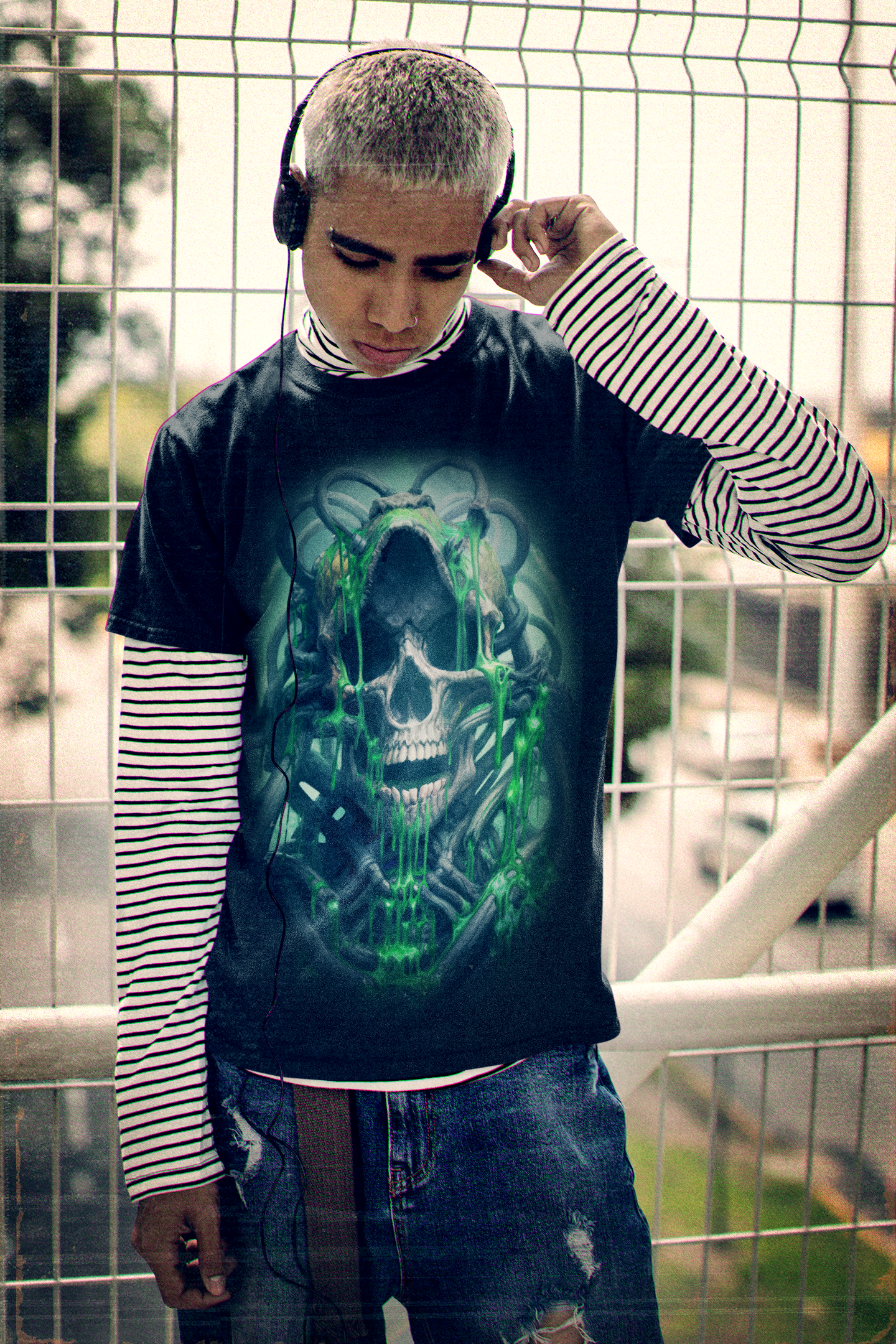 Oozing Toxic Bio-Skull T-Shirt – Gothic Dark Fantasy Horror Art by DarkAtomic