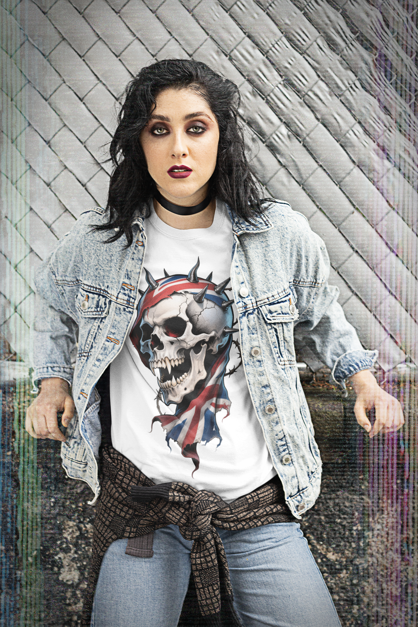 Heavy Metal Gothic British Flag & Skull