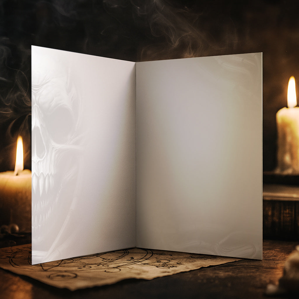 Dark Metal Gothic Giger Skull Birthday Card | Biomech Horror Art by DarkAtomic