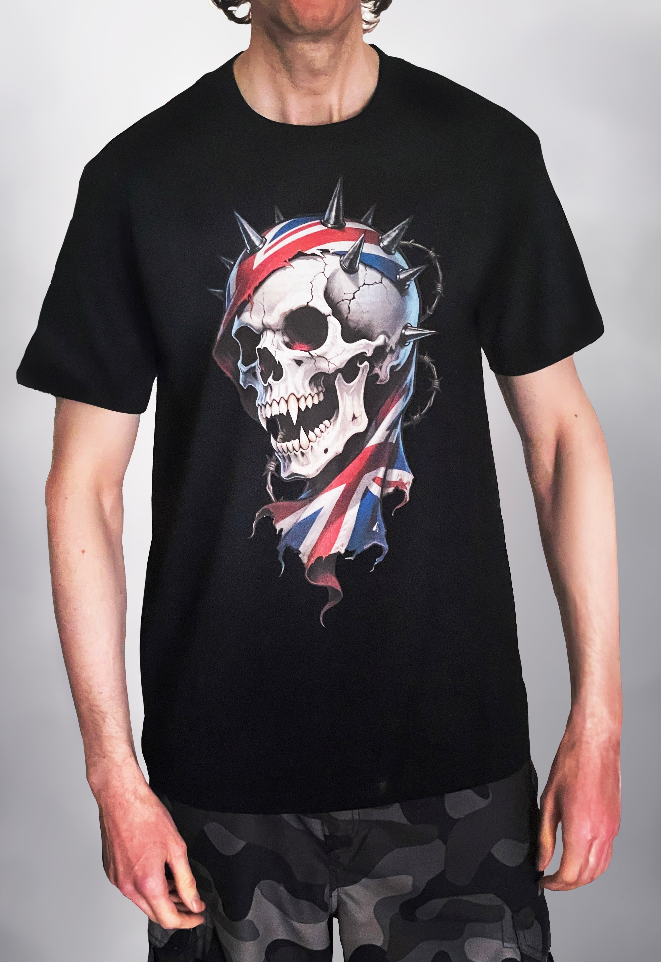 British Reaper T-Shirt | Heavy Metal Gothic Skull & Union Jack
