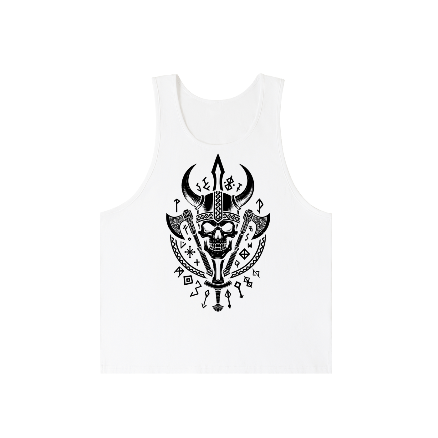 Gothic Viking Vampire Skull Invert Tank Top