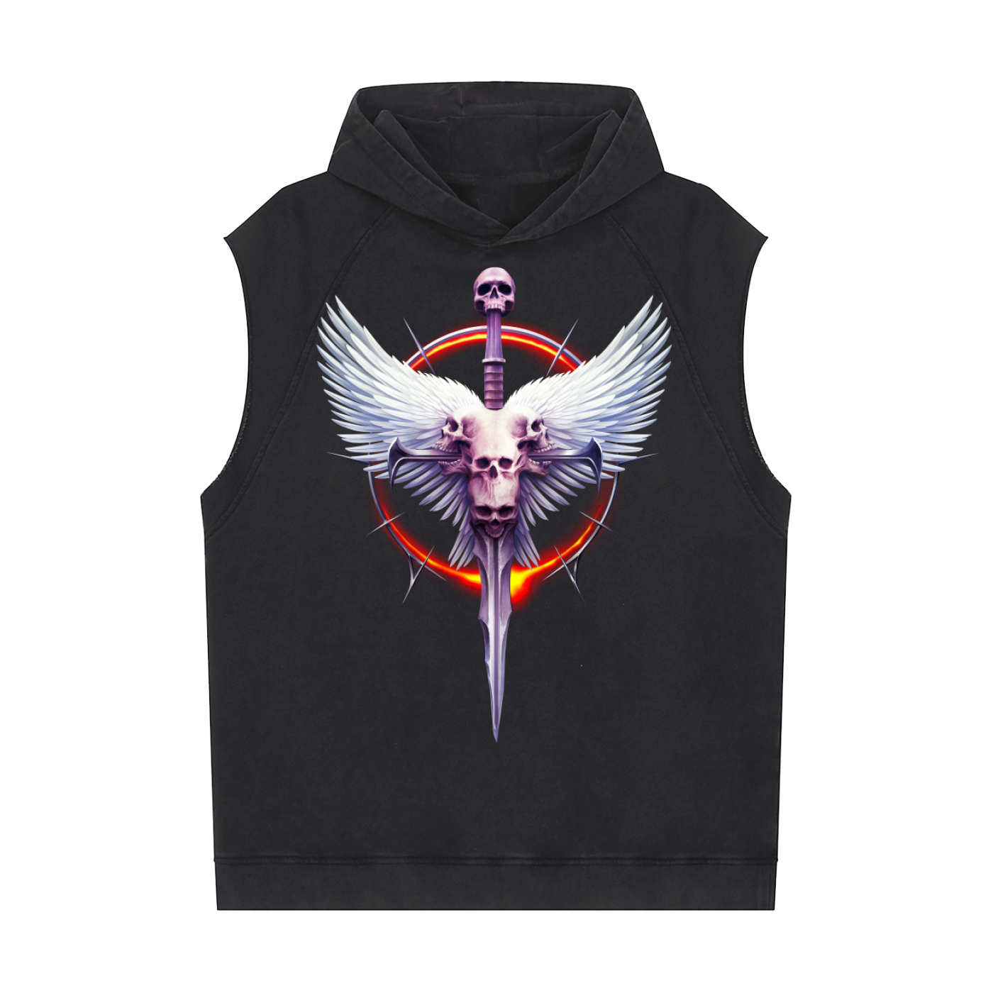 Angels Bane Apocalypse Snow Washed Sleeveless Hoodie