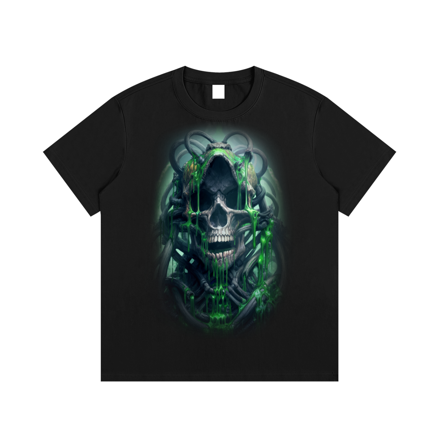 Oozing Toxic Bio-Skull T-Shirt – Gothic Dark Fantasy Horror Art by DarkAtomic