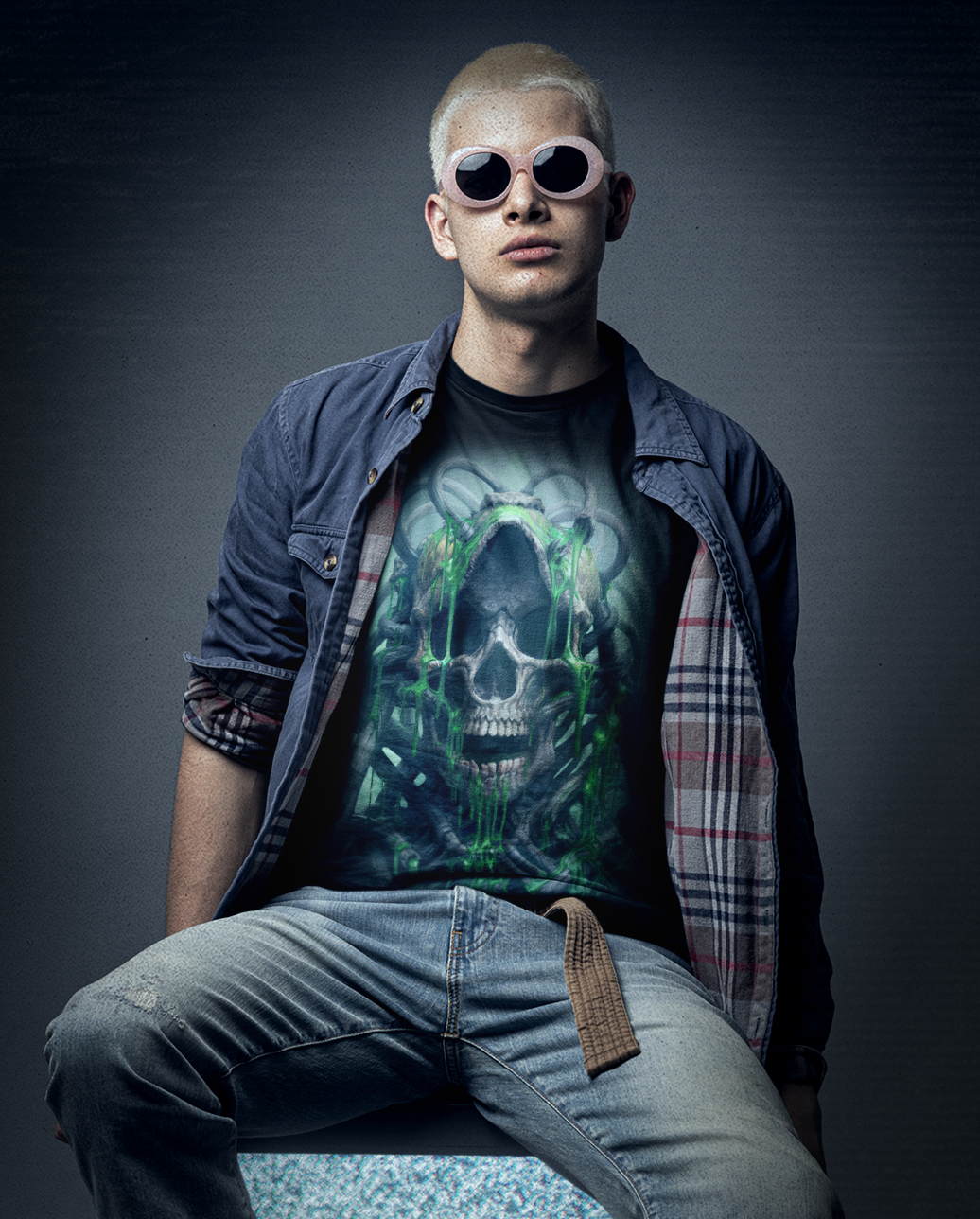 Oozing Toxic Bio-Skull T-Shirt – Gothic Dark Fantasy Horror Art by DarkAtomic