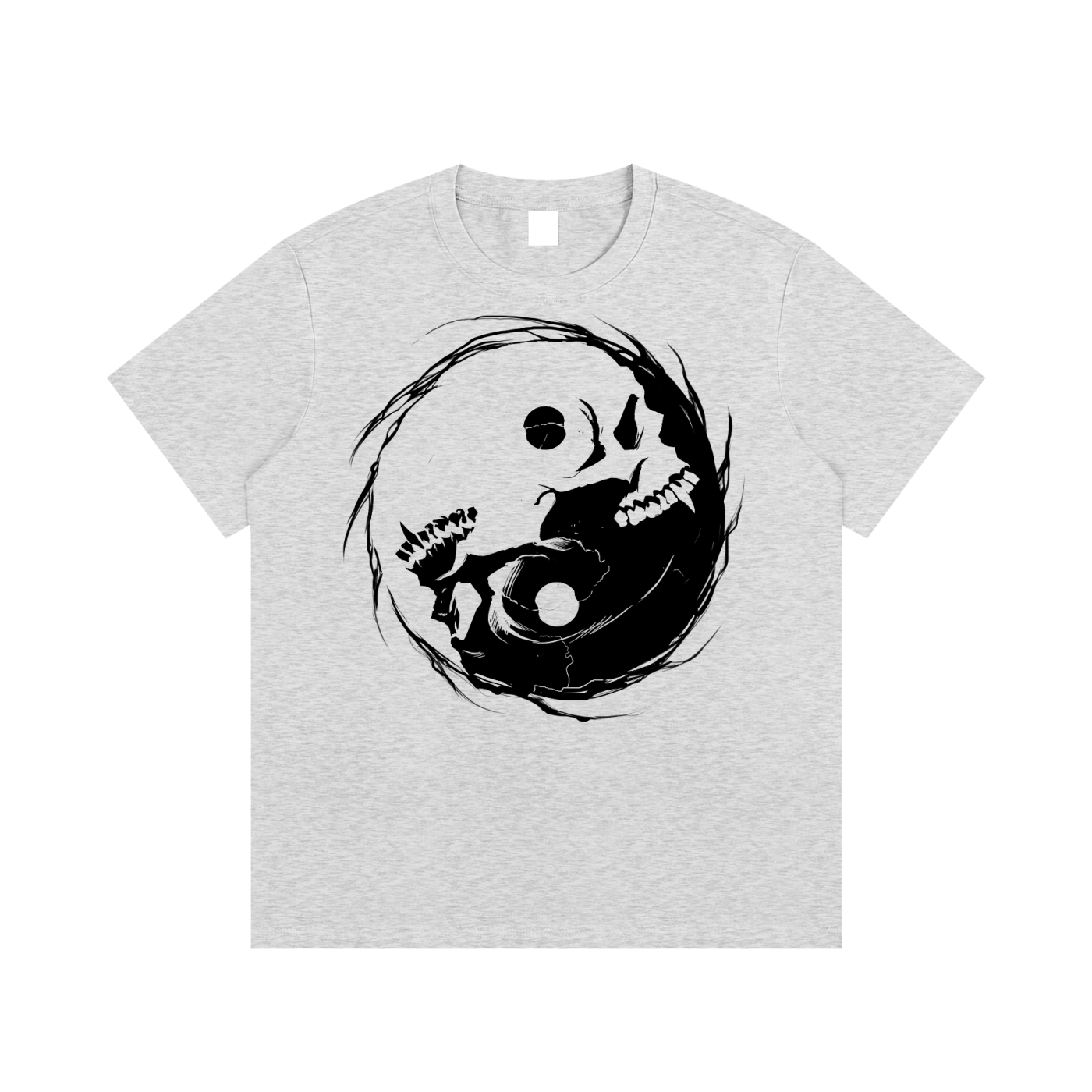 Occult Gothic Vampire Skull Yin Yang Sigil | Essential Cotton T-Shirt Light