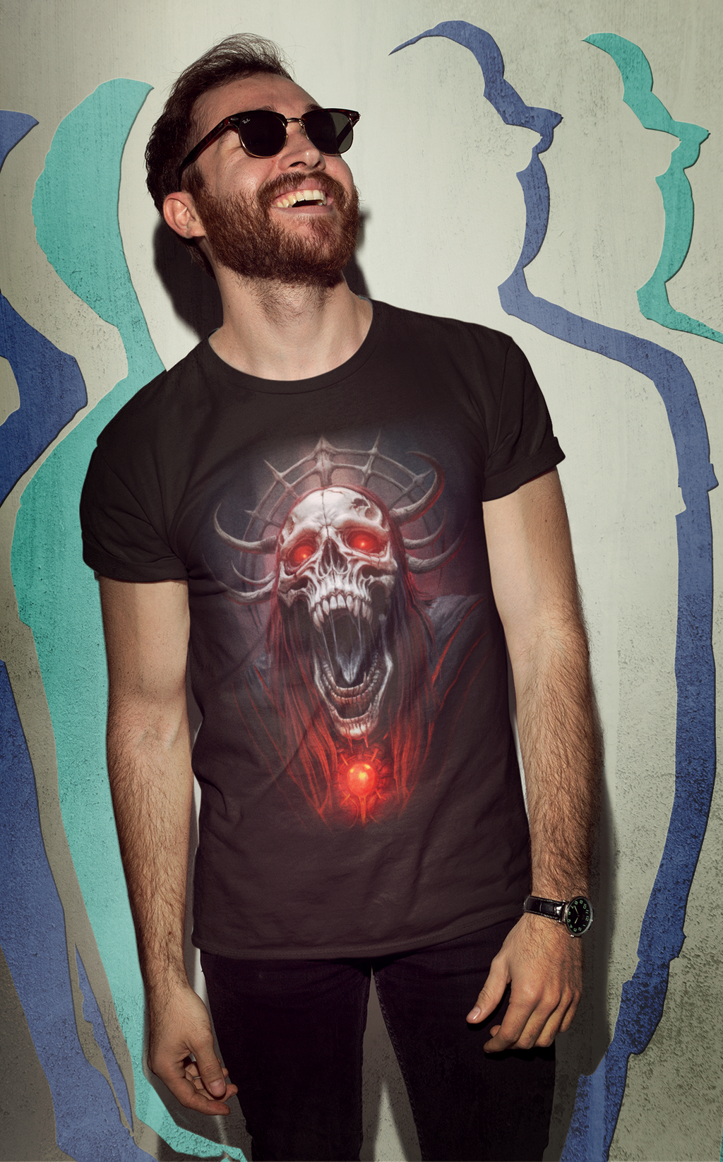 Hellborn Demon Lich King T-Shirt | Gothic Horror Tee | Unisex Adults Teens | Dark Fantasy Shirt