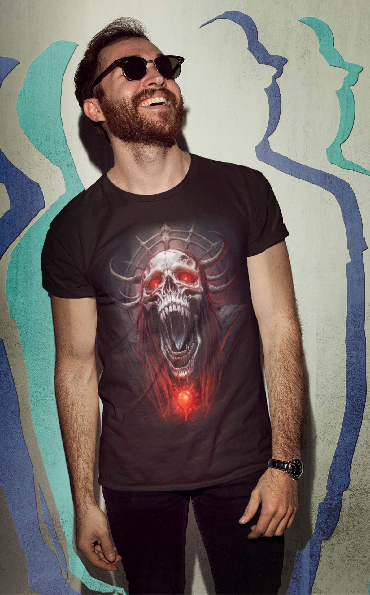 Hellborn Demon Lich King T-Shirt | Gothic Horror Tee | Unisex Adults Teens | Dark Fantasy Shirt