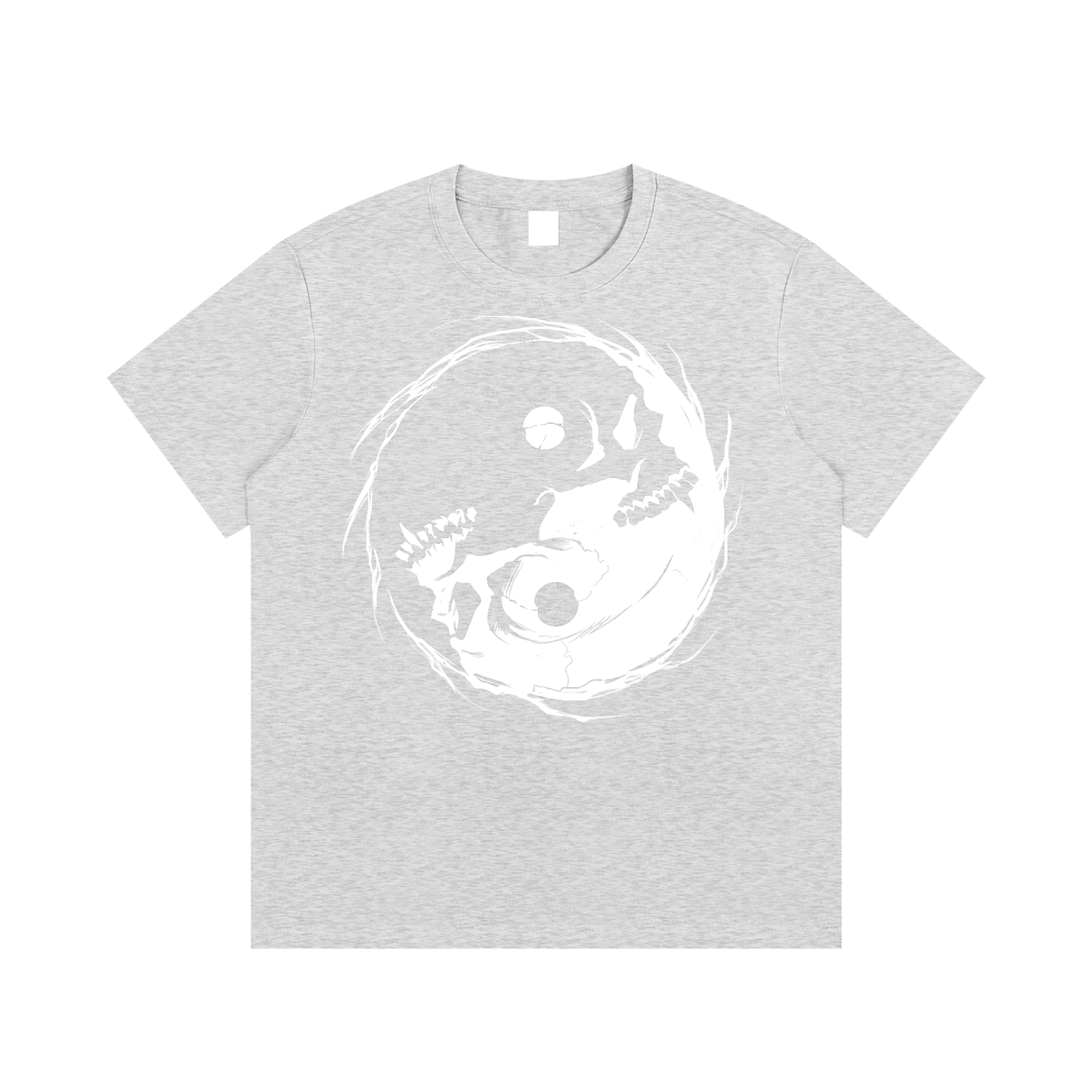 Inverted Occult Gothic Yin Yang Vampire Skull | Essential Cotton T-Shirt