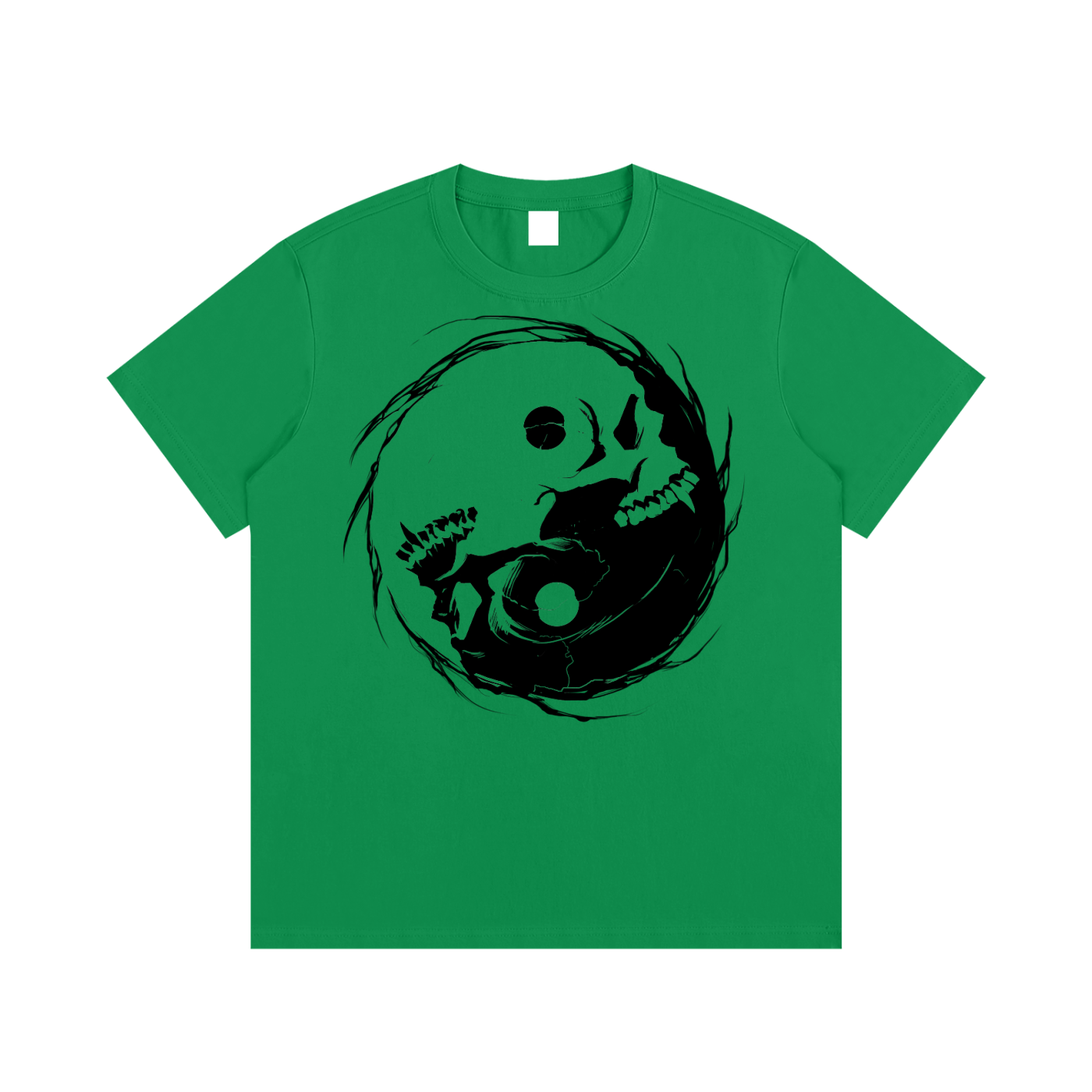 Occult Gothic Vampire Skull Yin Yang Sigil | Essential Cotton T-Shirt Light