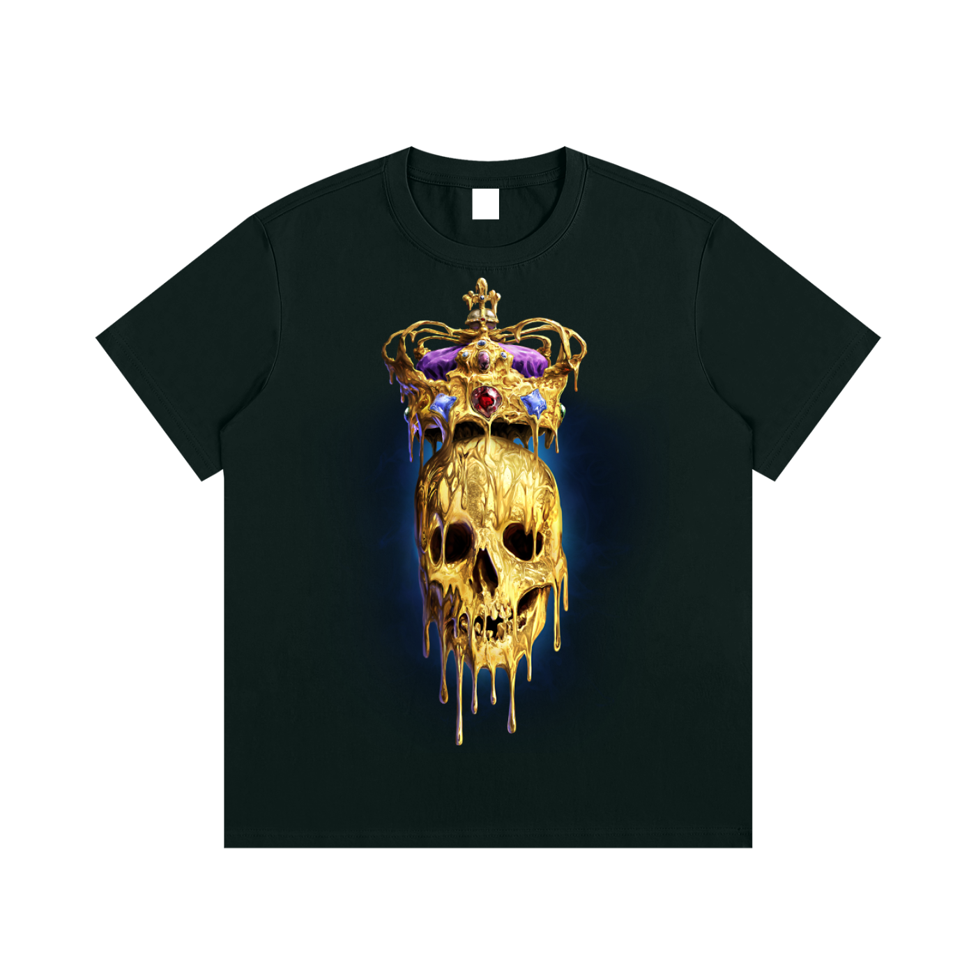 Royal Melting Golden Gothic Skull & Crown T-Shirt