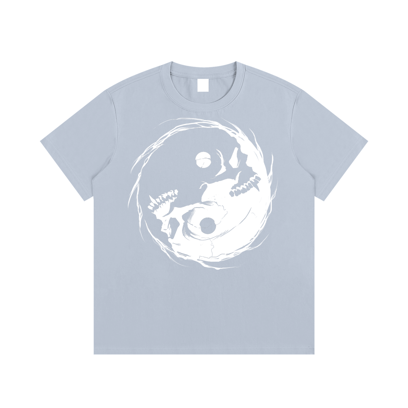 Inverted Occult Gothic Yin Yang Vampire Skull | Essential Cotton T-Shirt