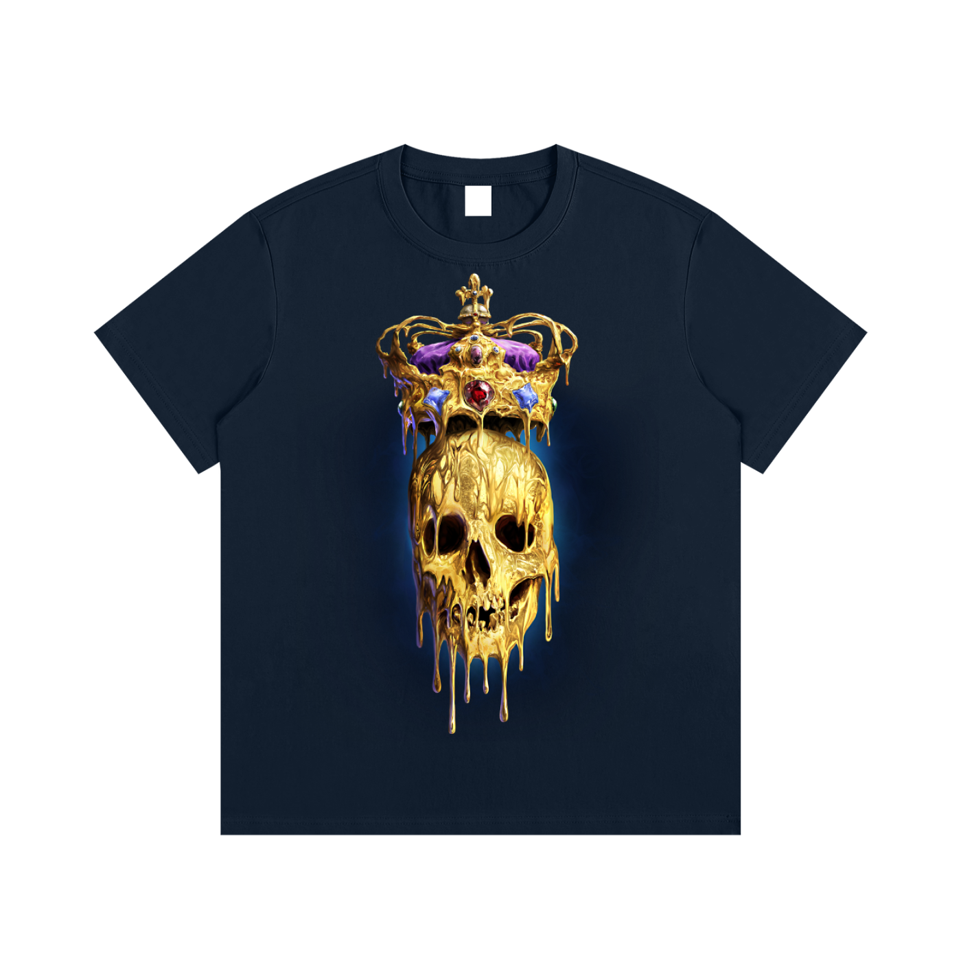 Royal Melting Golden Gothic Skull & Crown T-Shirt