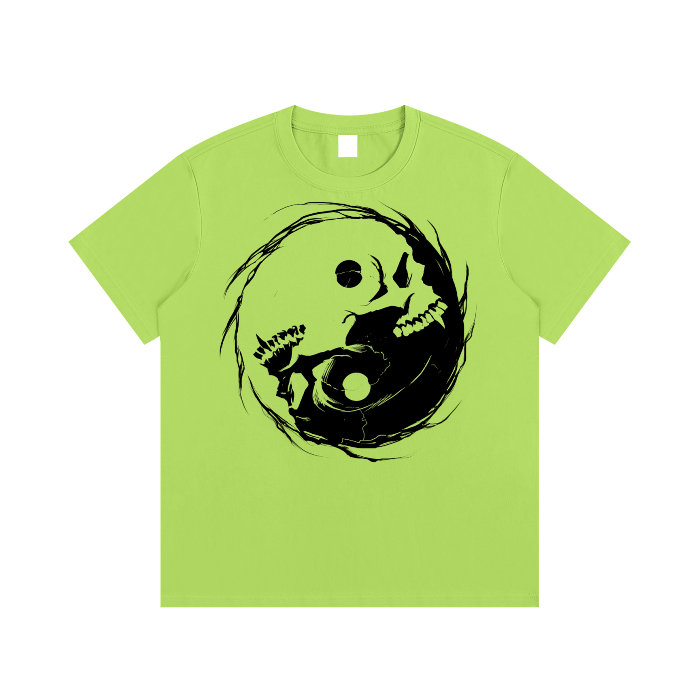 Occult Gothic Vampire Skull Yin Yang Sigil | Essential Cotton T-Shirt Light