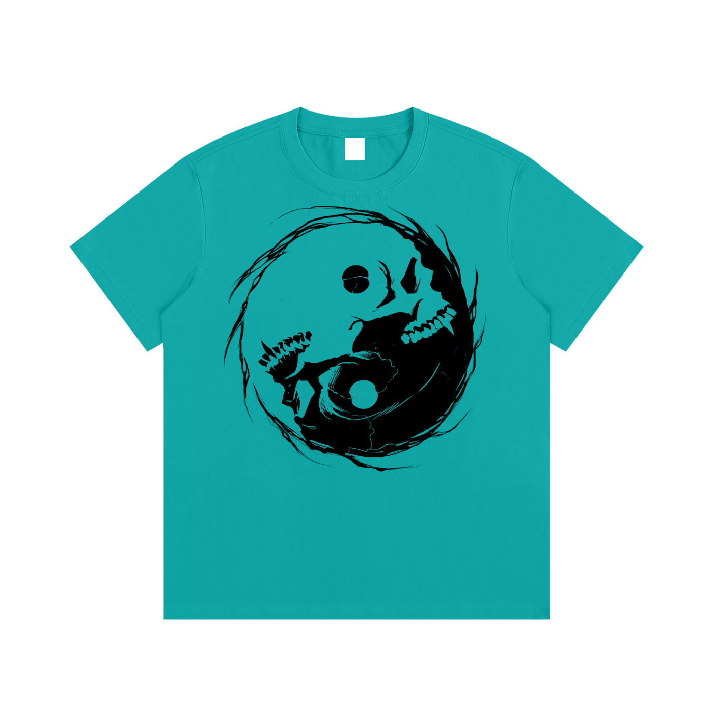 Occult Gothic Vampire Skull Yin Yang Sigil | Essential Cotton T-Shirt Light