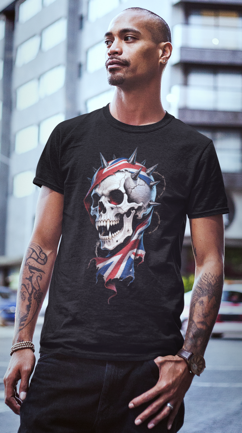 British Reaper T-Shirt | Heavy Metal Gothic Skull & Union Jack