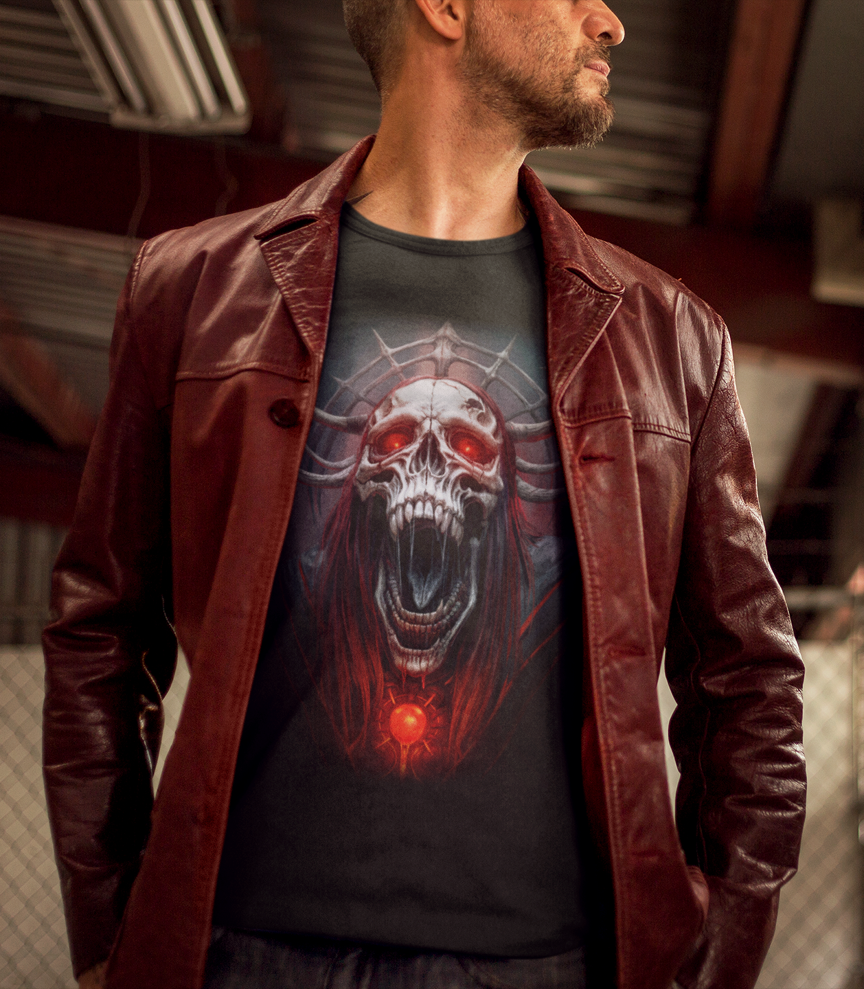 Hellborn Demon Lich King T-Shirt | Gothic Horror Tee | Unisex Adults Teens | Dark Fantasy Shirt