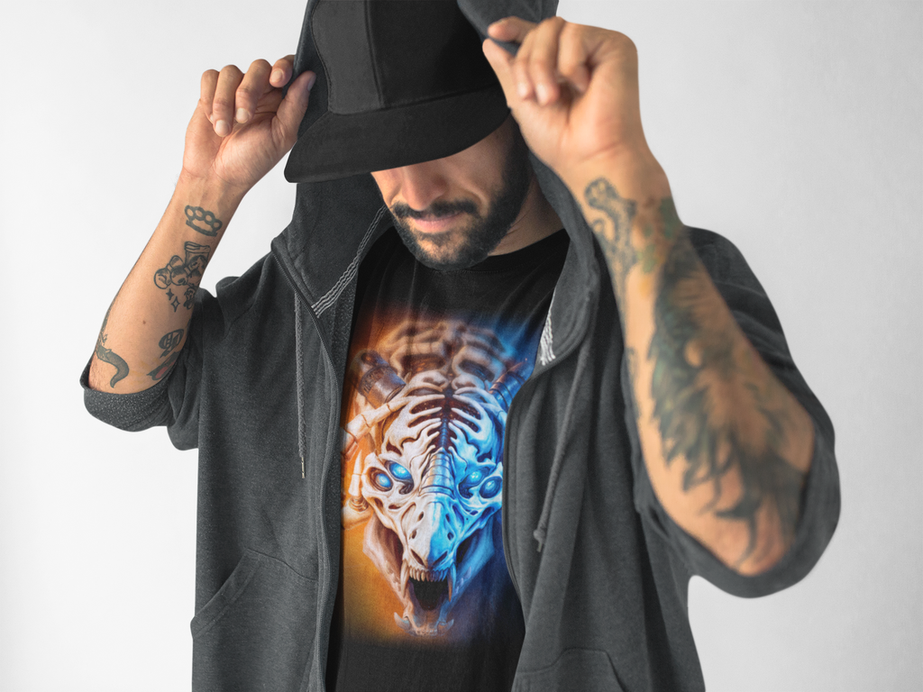 Cybernetic Skull Beast T-Shirt | Gothic Horror Robot Monster Tee | Unisex Adults Teens Graphic Shirt