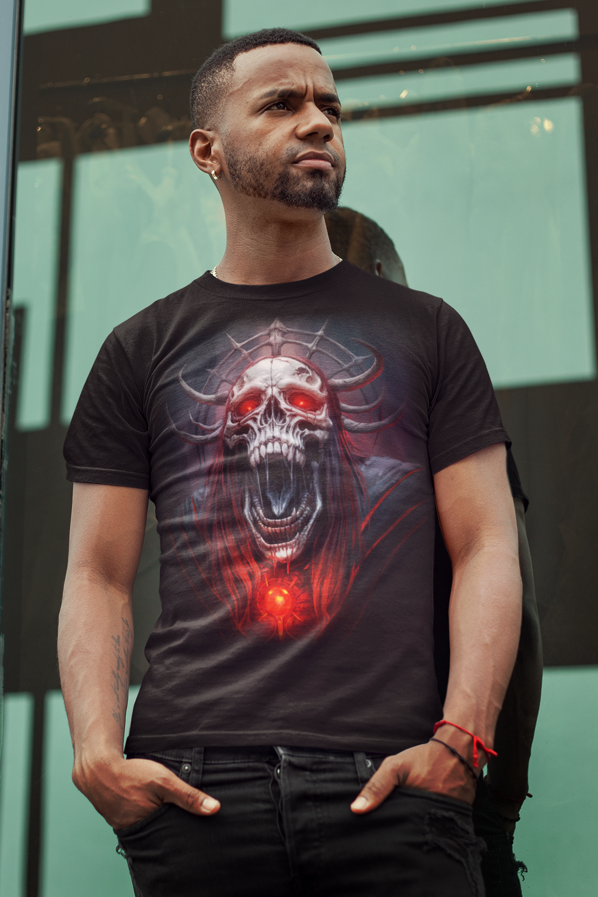 Hellborn Demon Lich King T-Shirt | Gothic Horror Tee | Unisex Adults Teens | Dark Fantasy Shirt