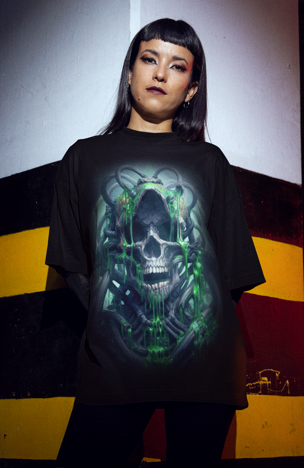 Oozing Toxic Bio-Skull T-Shirt – Gothic Dark Fantasy Horror Art by DarkAtomic