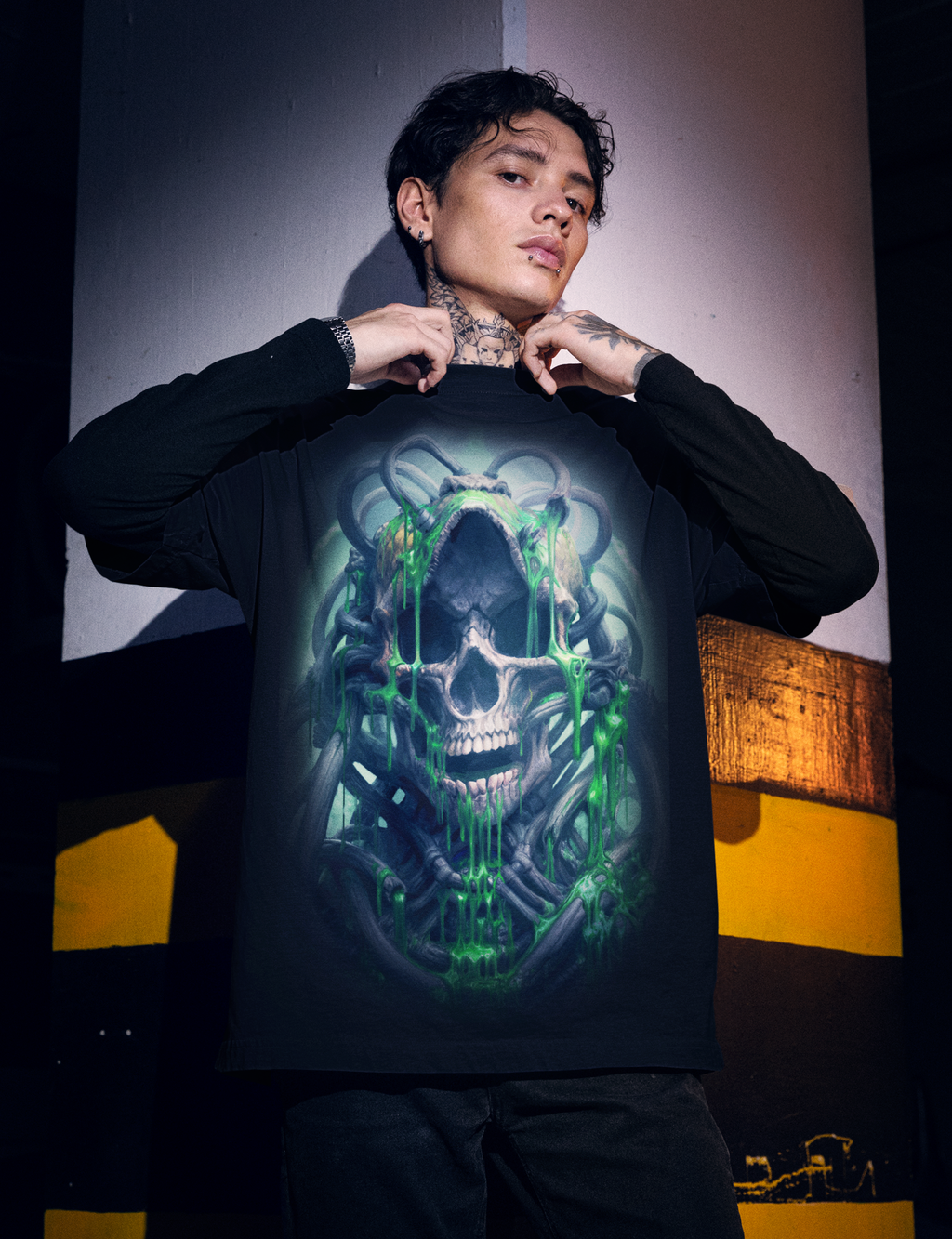 Oozing Toxic Bio-Skull T-Shirt – Gothic Dark Fantasy Horror Art by DarkAtomic