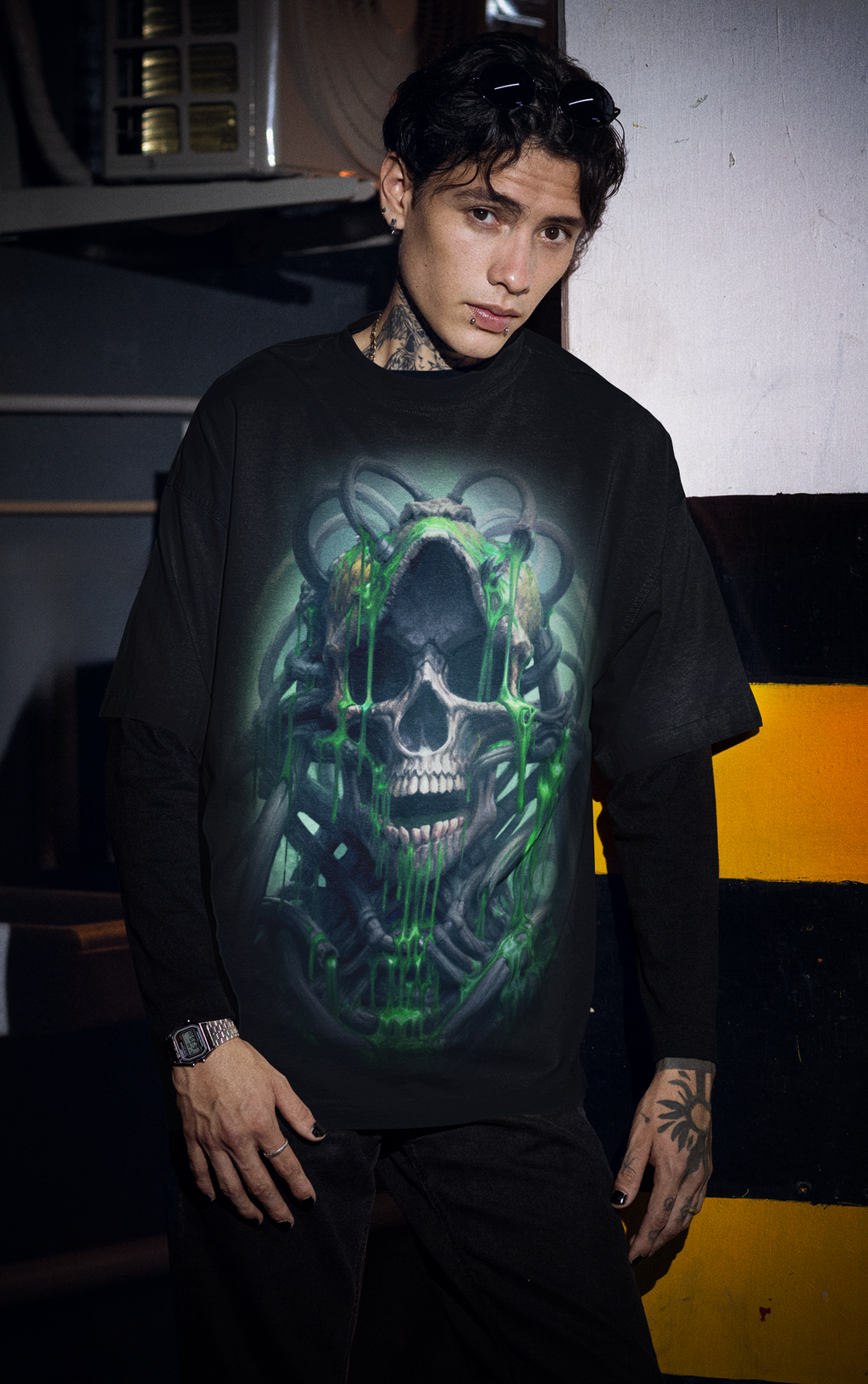 Oozing Toxic Bio-Skull T-Shirt – Gothic Dark Fantasy Horror Art by DarkAtomic