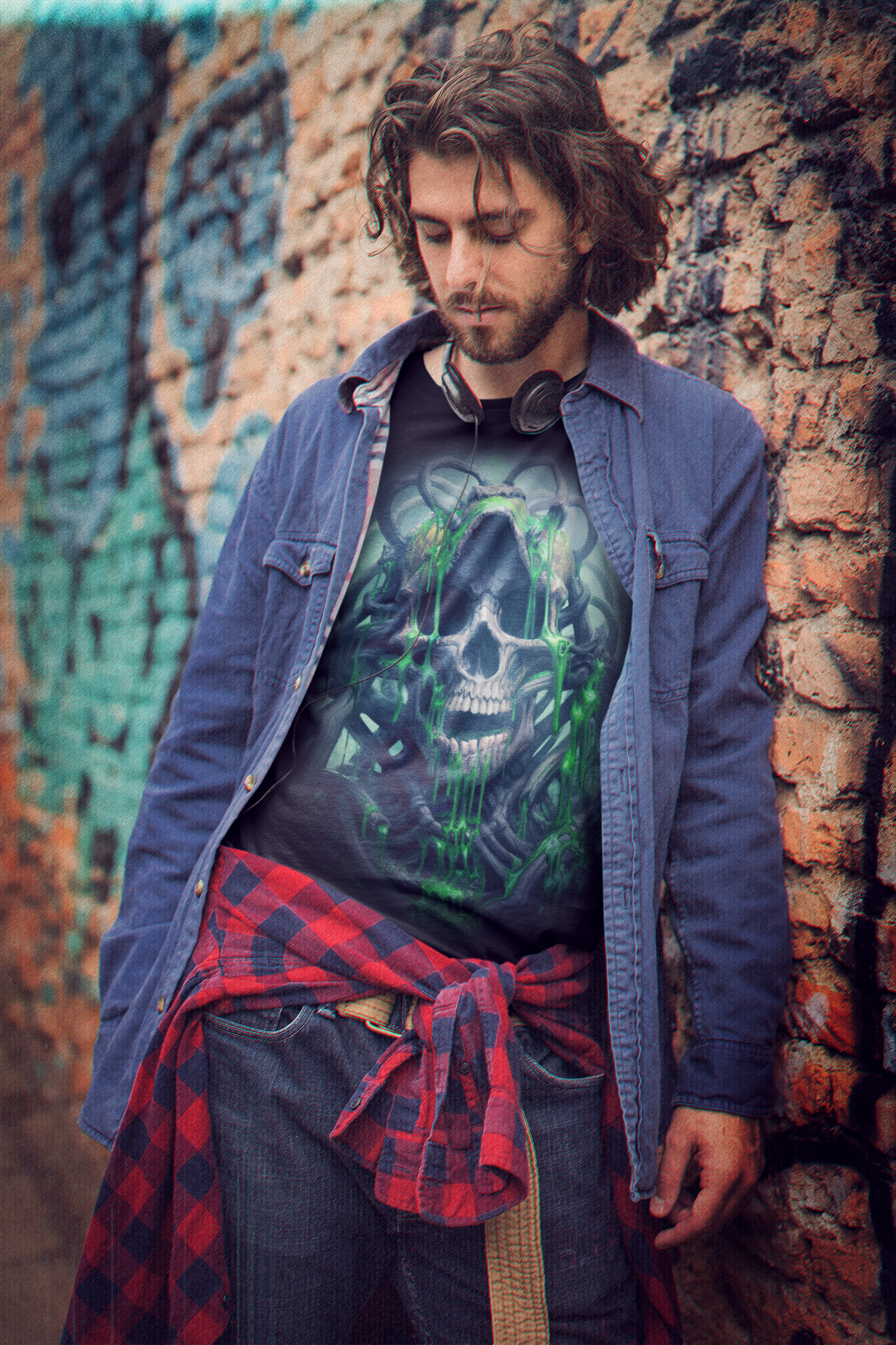 Oozing Toxic Bio-Skull T-Shirt – Gothic Dark Fantasy Horror Art by DarkAtomic