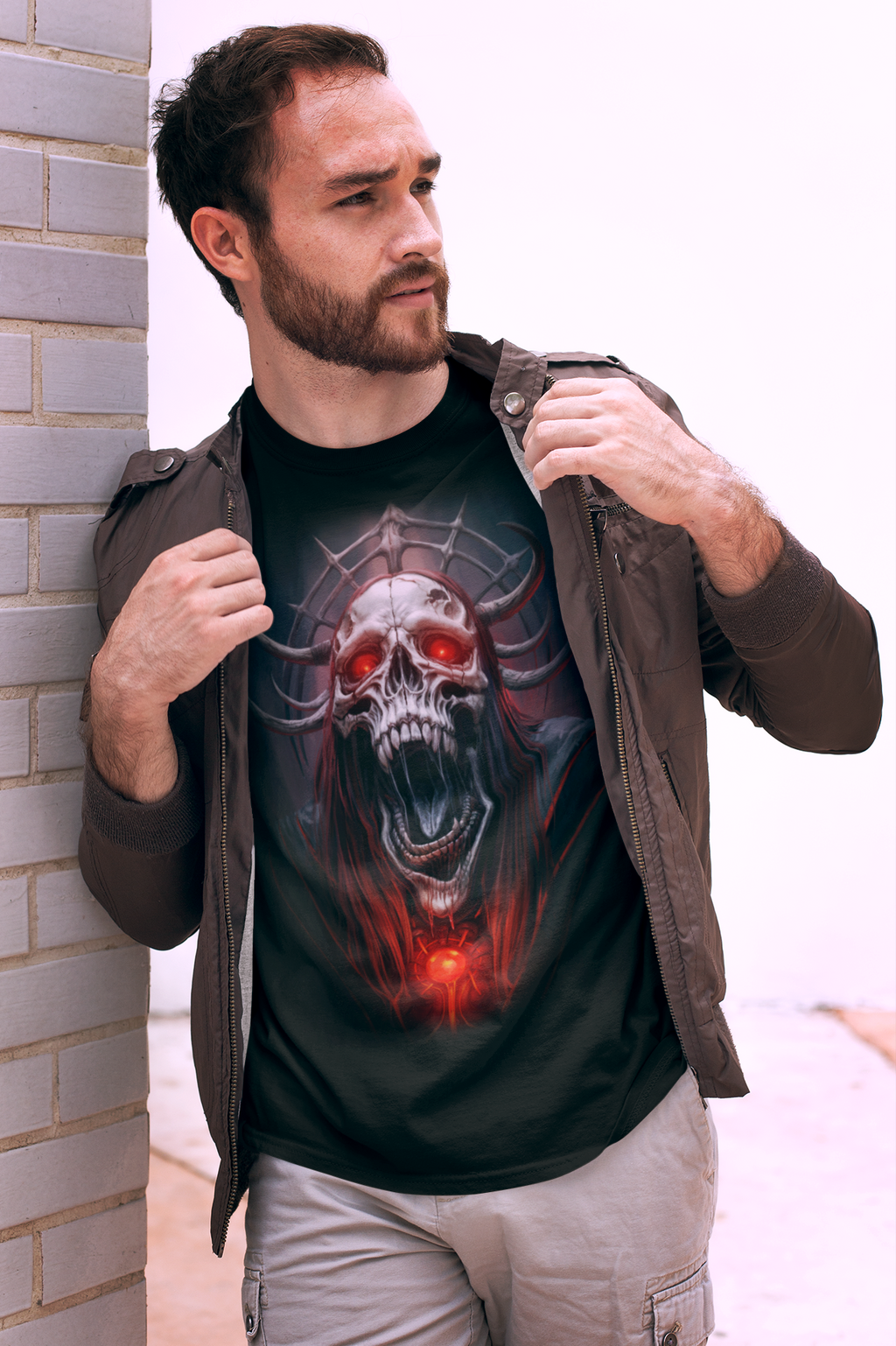 Hellborn Demon Lich King T-Shirt | Gothic Horror Tee | Unisex Adults Teens | Dark Fantasy Shirt