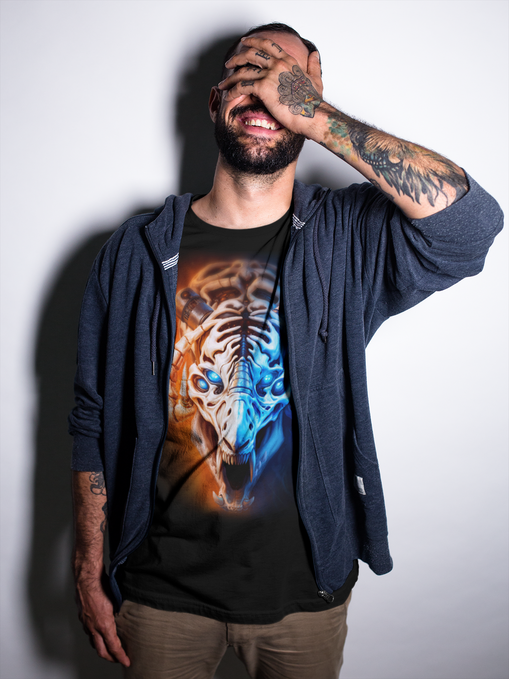 Cybernetic Skull Beast T-Shirt | Gothic Horror Robot Monster Tee | Unisex Adults Teens Graphic Shirt