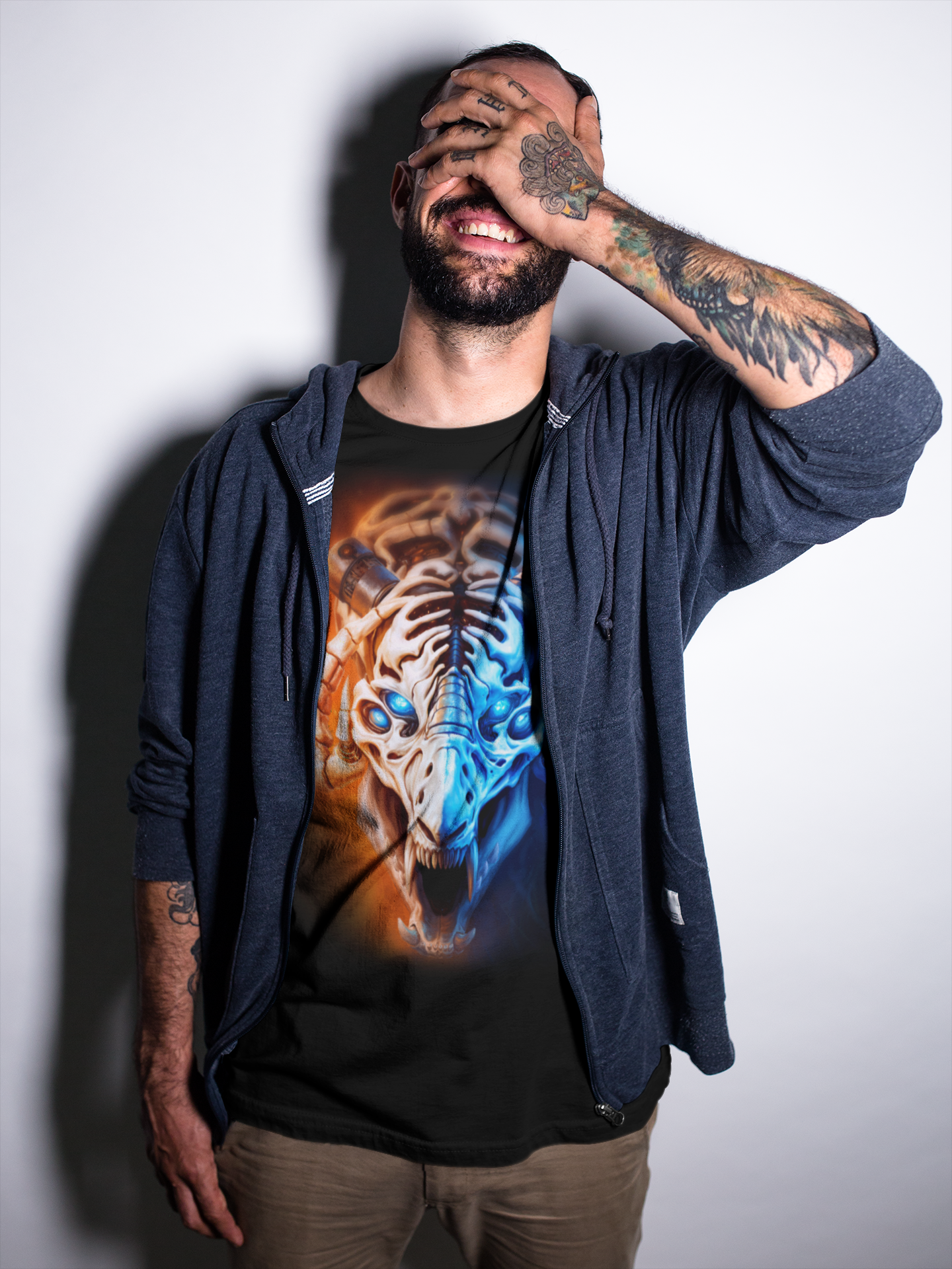 Cybernetic Skull Beast T-Shirt | Gothic Horror Robot Monster Tee | Unisex Adults Teens Graphic Shirt