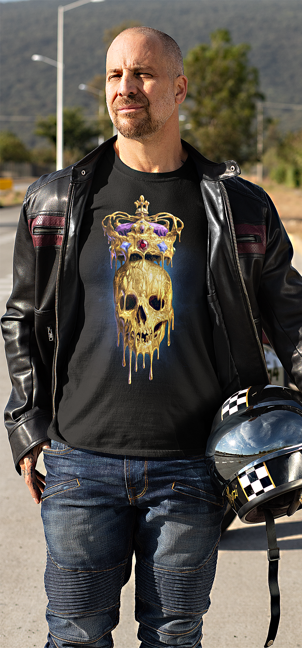 Royal Melting Golden Gothic Skull & Crown T-Shirt