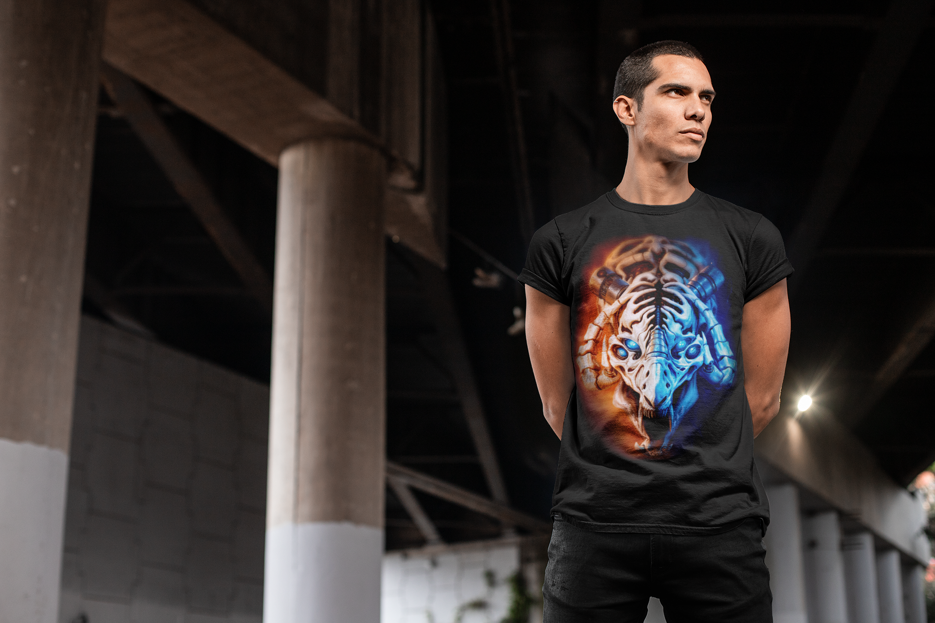 Cybernetic Skull Beast T-Shirt | Gothic Horror Robot Monster Tee | Unisex Adults Teens Graphic Shirt