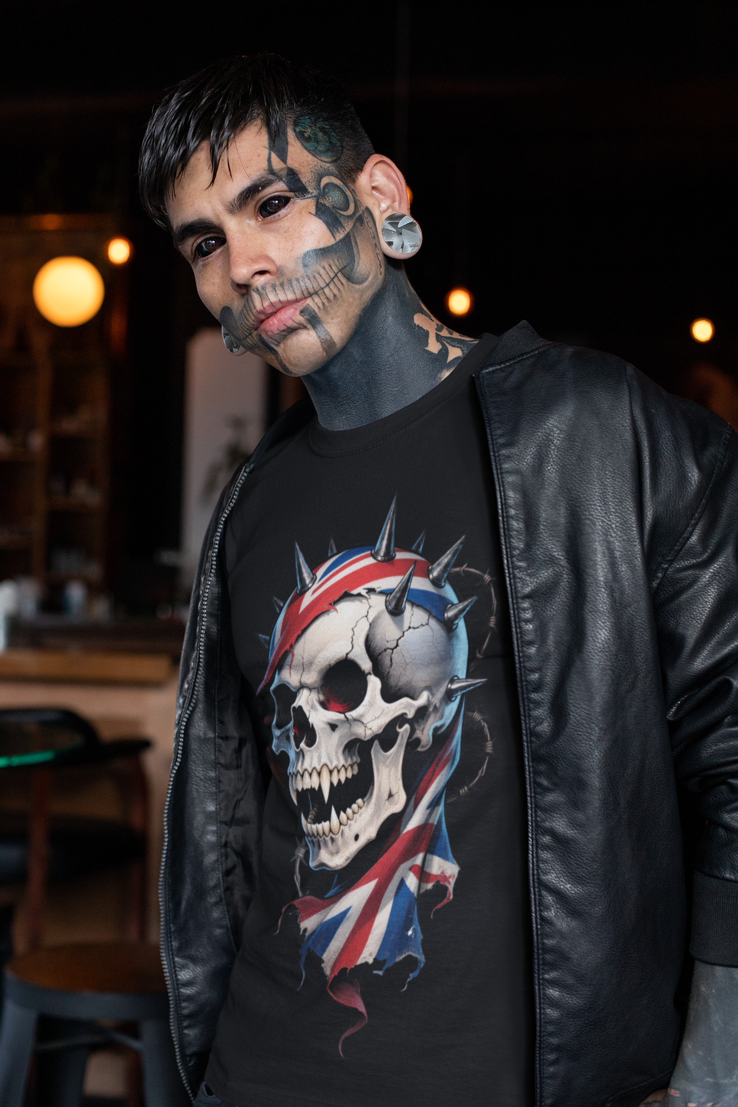 Heavy Metal Gothic British Flag & Skull