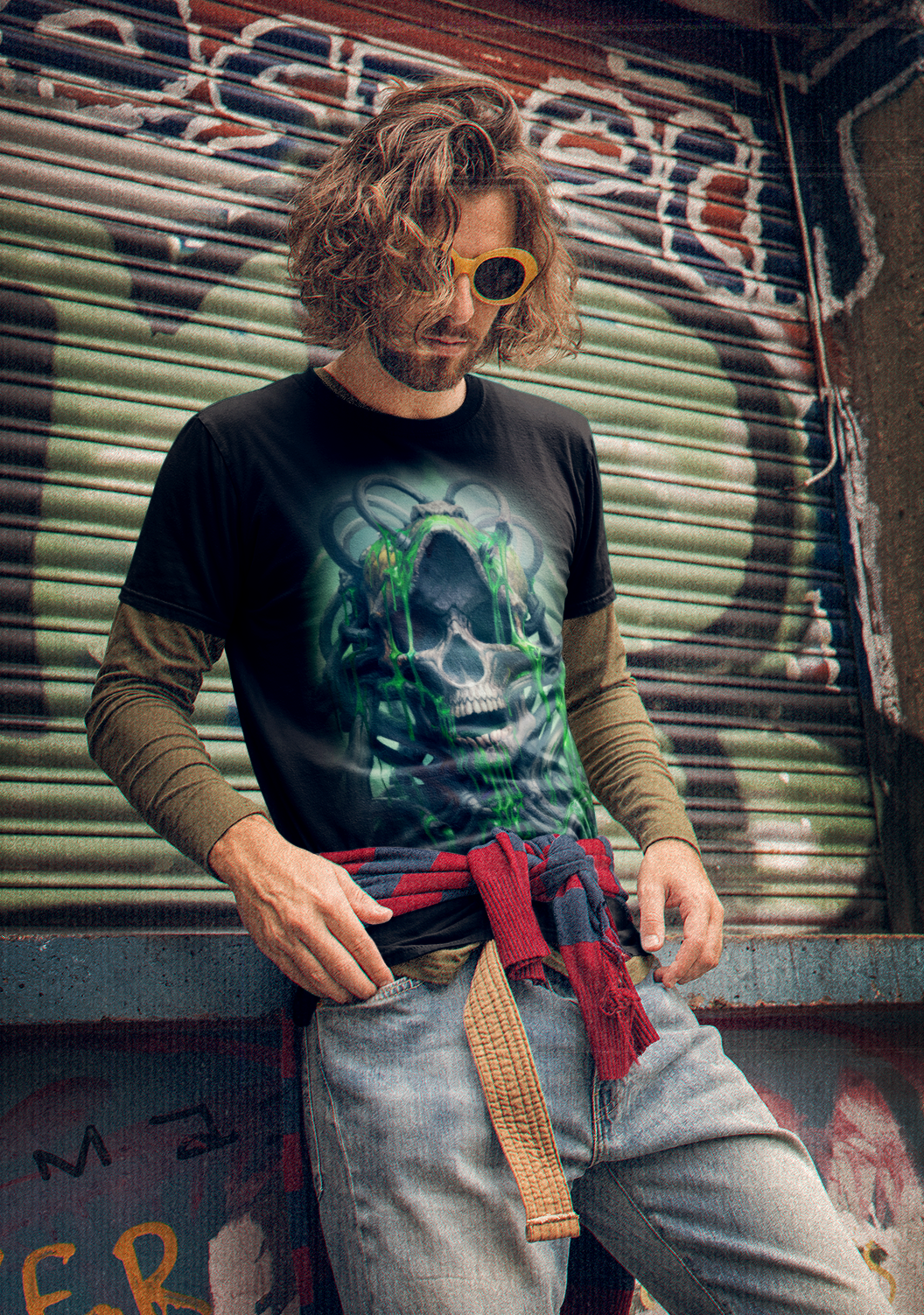 Oozing Toxic Bio-Skull T-Shirt – Gothic Dark Fantasy Horror Art by DarkAtomic