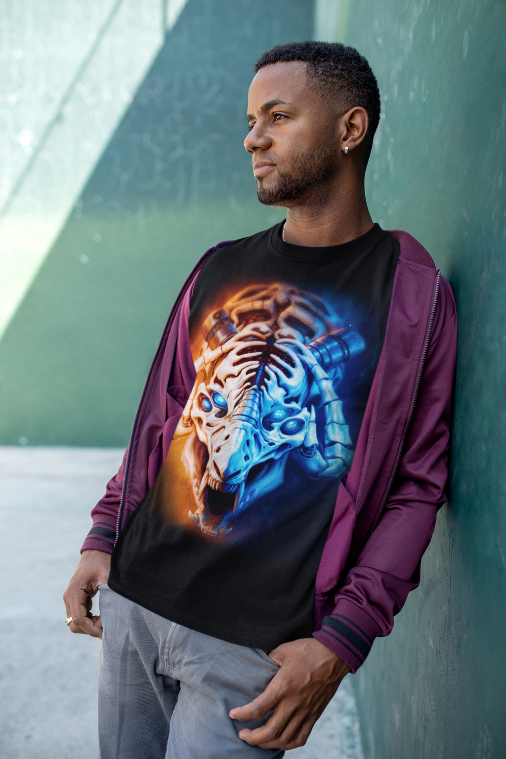 Cybernetic Skull Beast T-Shirt | Gothic Horror Robot Monster Tee | Unisex Adults Teens Graphic Shirt