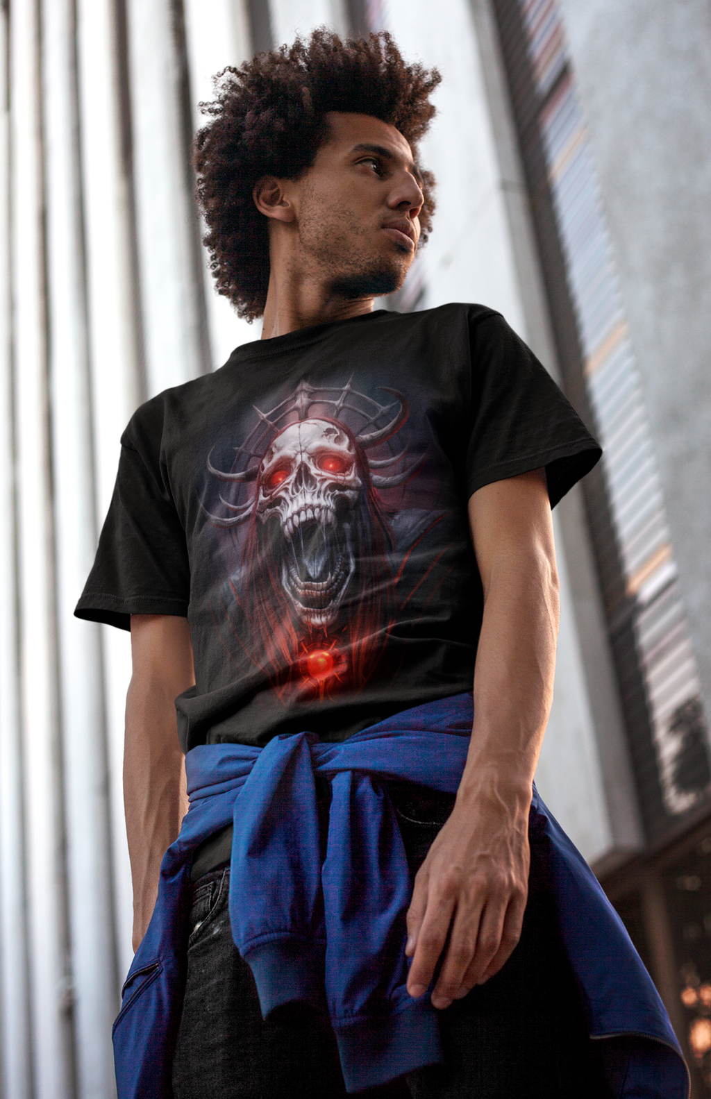 Hellborn Demon Lich King T-Shirt | Gothic Horror Tee | Unisex Adults Teens | Dark Fantasy Shirt